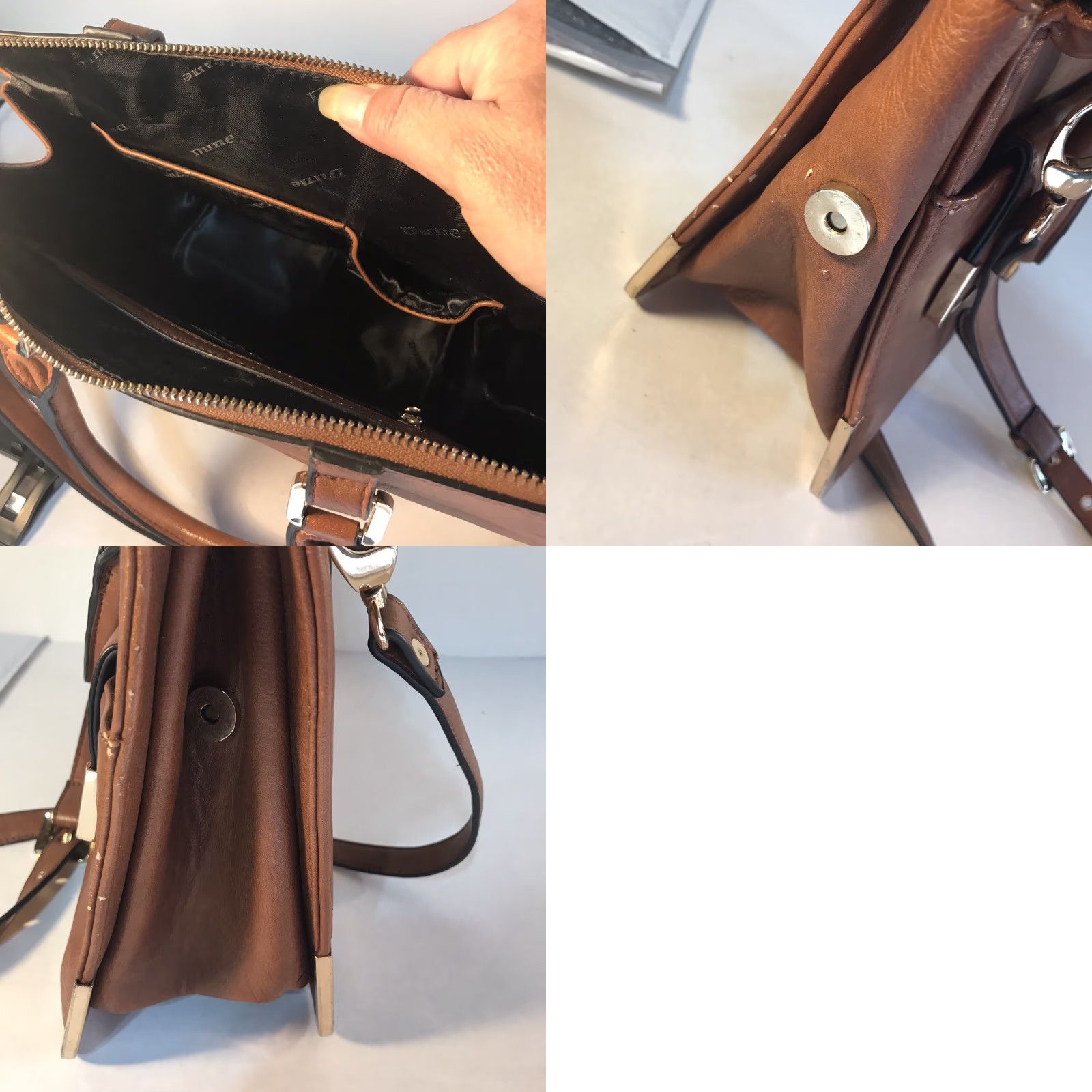 Vintage Dune Faux Leather Crossbody Bag with Gold Trim - Large Chestnut Messenger for Women Size 36" / US 14 / IT 50 - 8 Thumbnail
