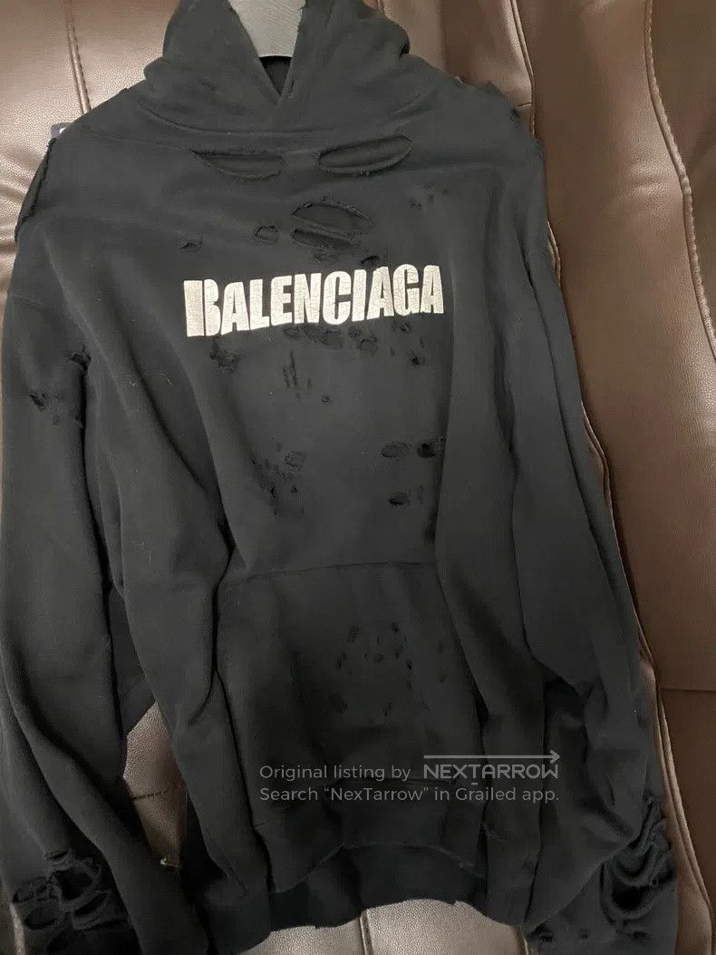 Balenciaga Black Hole Hooded Sweatshirt M