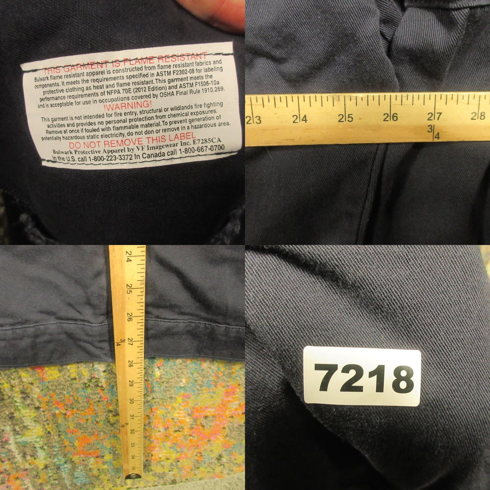 Vintage Bulwark FR Jacket Mens XL Blue Flame Resistant 10.6 ATPV Embroidered Jacket Size US XL / EU 56 / 4 - 8 Thumbnail