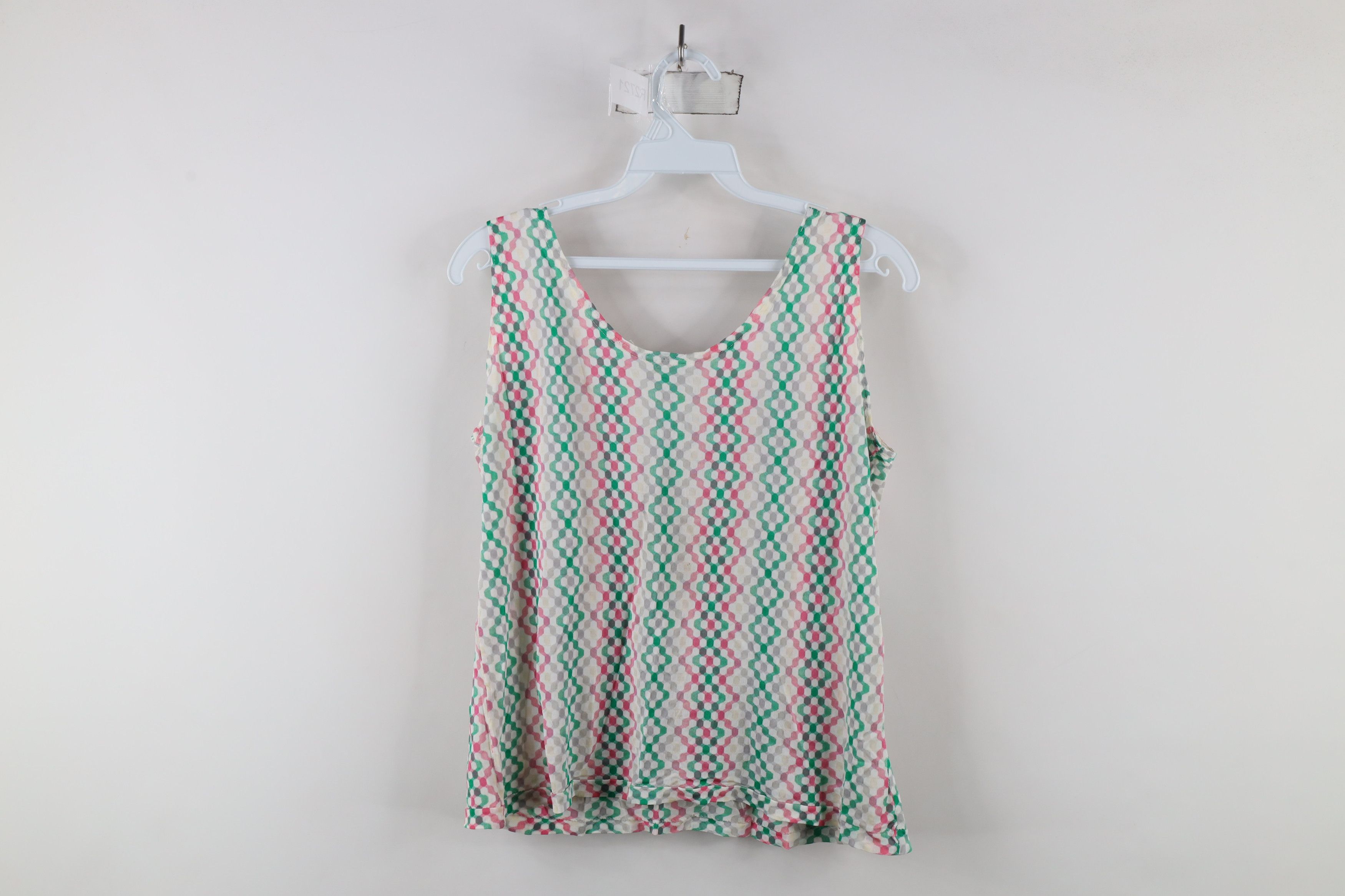 Vintage Vintage 70s Streetwear Geometric Knit Tank Top T-Shirt Size S / US 4 / IT 40 - 7 Thumbnail