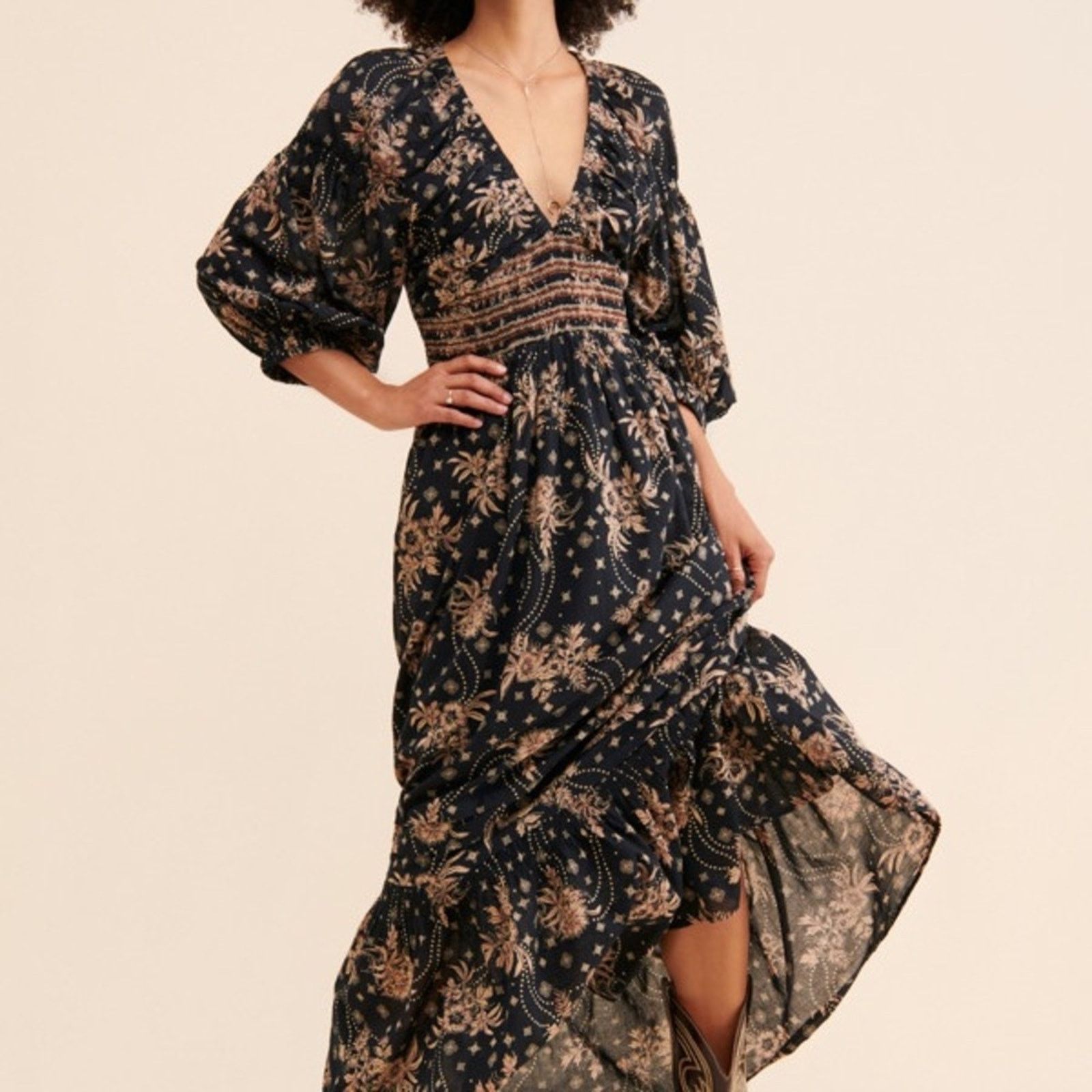 Free People Free People Golden Hour Smocked Bodice Maxi Dress Womens XS Size XS / US 0-2 / IT 36-38 - 1 Thumbnail