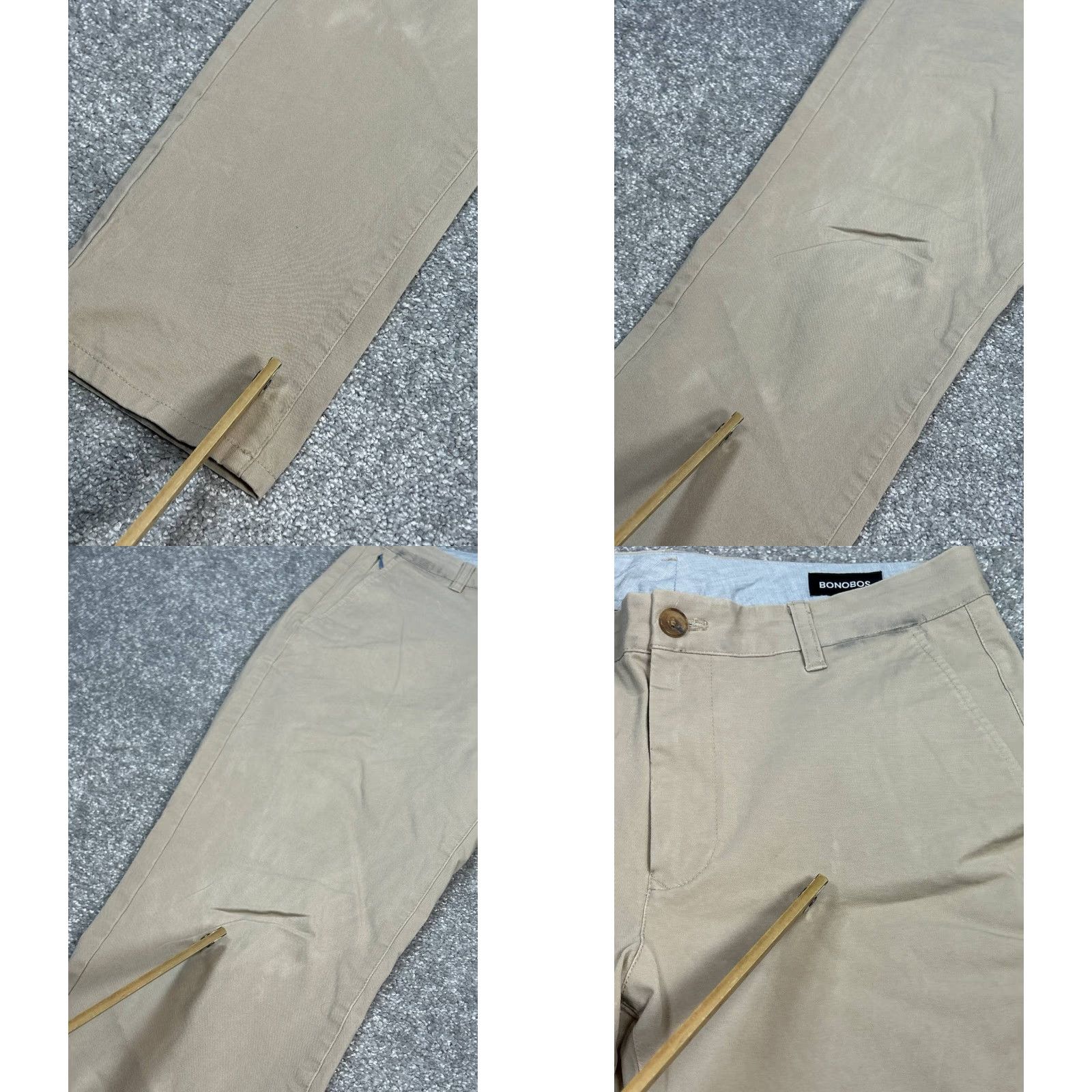 Bonobos Bonobos Chino Pants Mens 32 Beige Cotton Stretch Slim Fit Mid Rise Straight Leg Pants Size US 32 / EU 48 - 8 Thumbnail