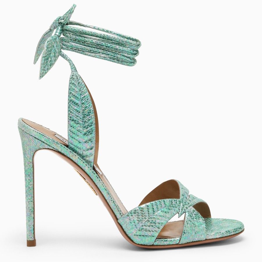 Aquazzura o1d2blof0824 High Sandals in Green Size US 10 / IT 40 - 1 Thumbnail