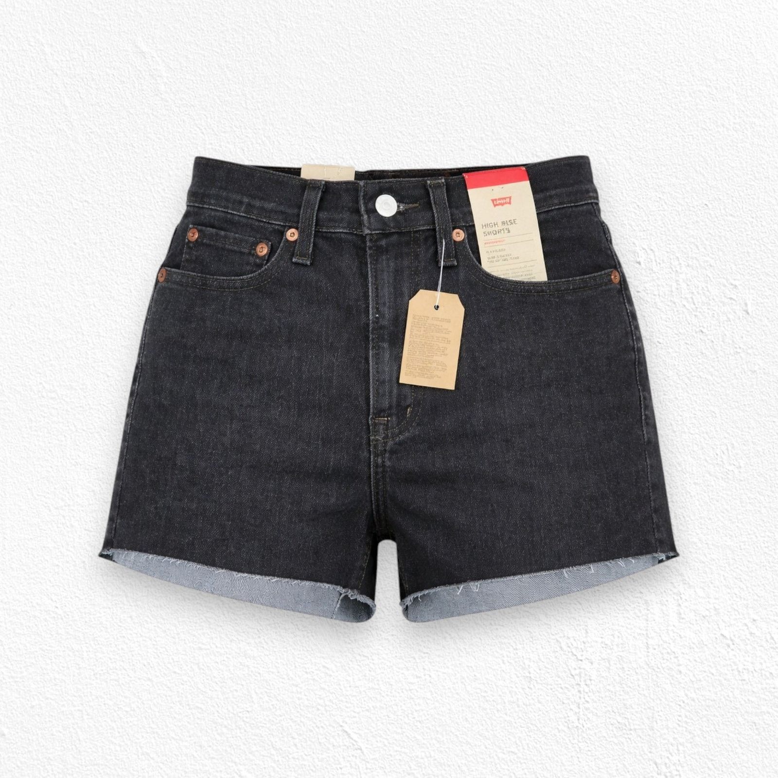 Levi's Levi's Black High Rise Cut Off Denim Shorts Size 27 Size 27" / US 4 / IT 40 - 1 Thumbnail
