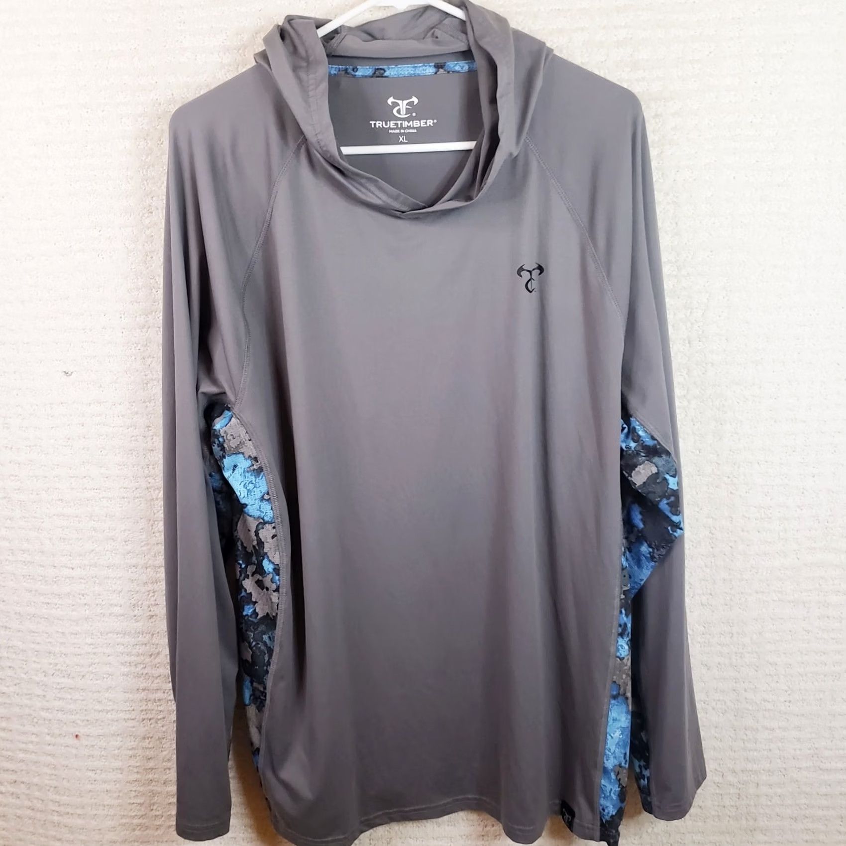 Vintage TrueTimber T-Shirt Hooded Sun Protection Long Sleeve Mens XL Gray Blue Camo Sleeves Size US XL / EU 56 / 4 - 2 Thumbnail