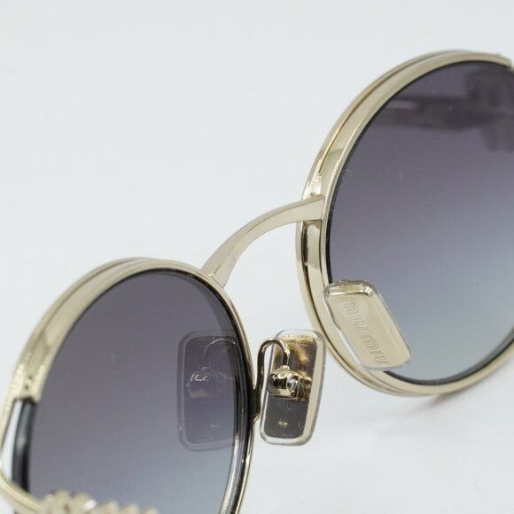 Miu Miu Miu Miu MU52YS ZVN5D1 Sunglasses Pale Gold Oval Frame, Grey Size ONE SIZE - 7 Thumbnail