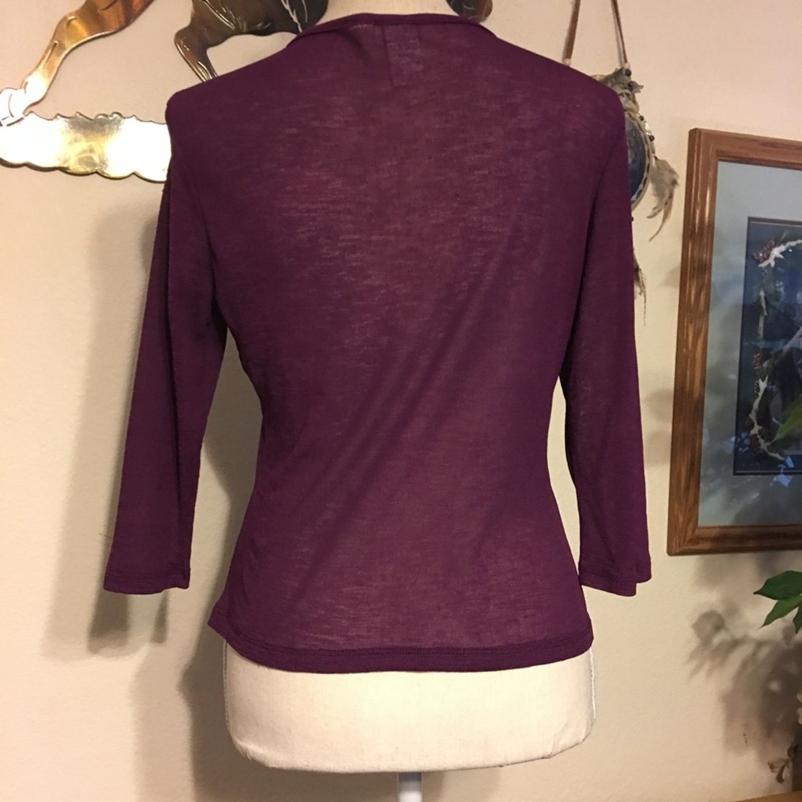 Other Charlotte Russe boysenberry Sheer Button Top L Size L / US 10 / IT 46 - 5 Thumbnail
