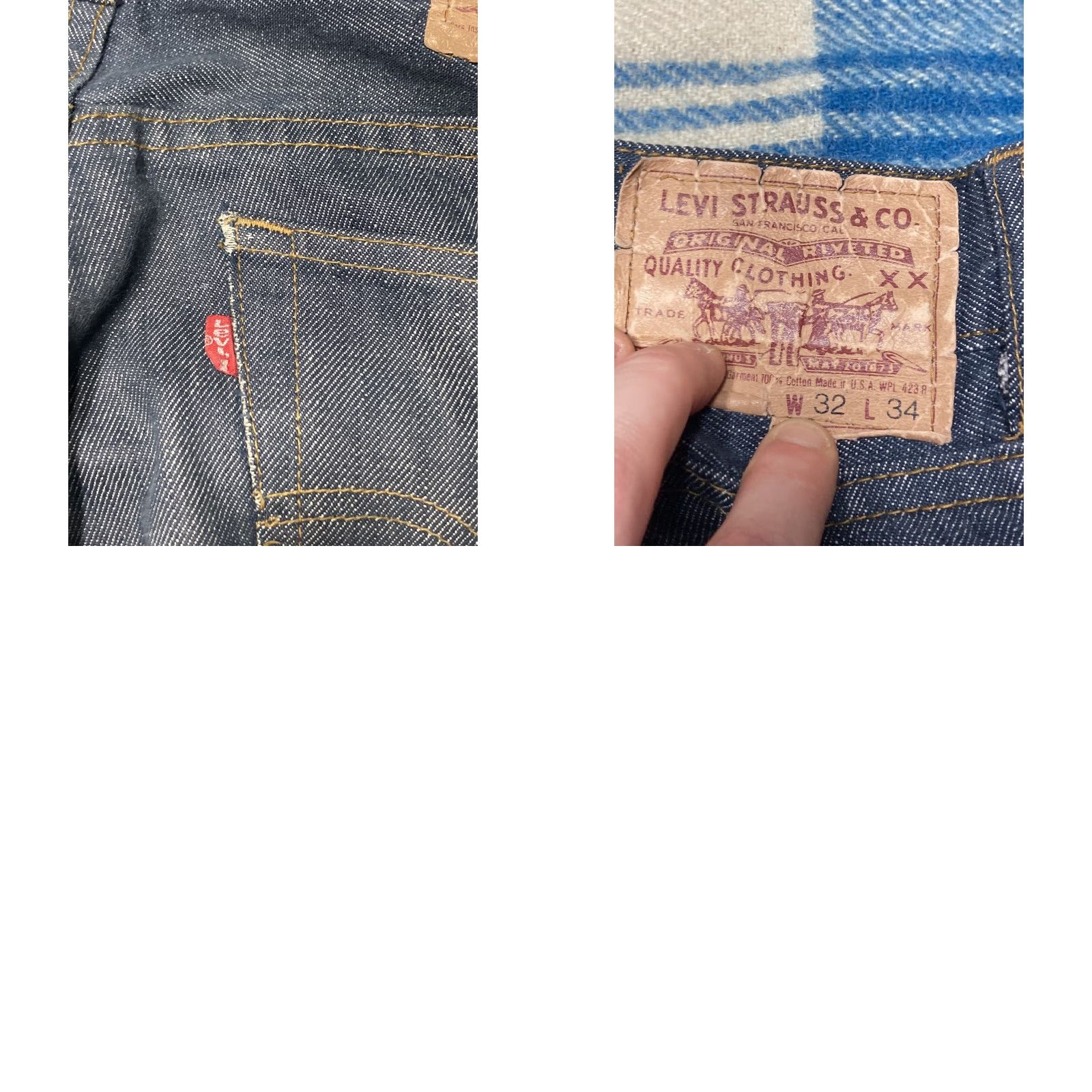 Levi's VINTAGE Levi’s 501 Jeans USA Button Fly Straight Dark Wash 32 x 32 Mens Blue 1980s Size US 32 / EU 48 - 8 Thumbnail