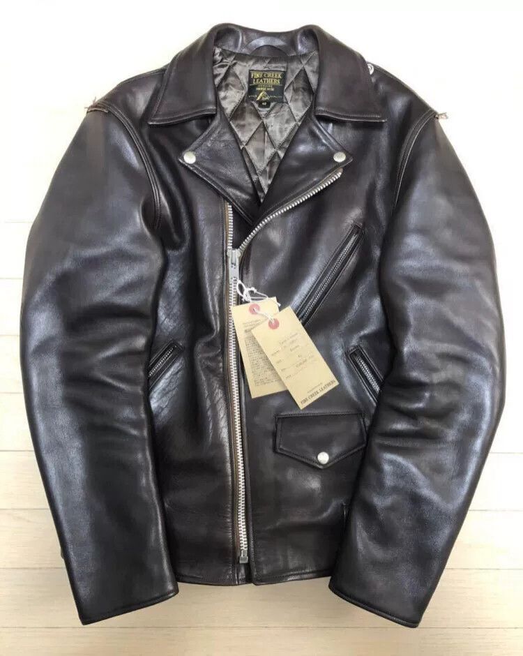 Fine Creek Brown Leather Motorcycle Jacket Size US XS / EU 42 / 0 - 1 Thumbnail
