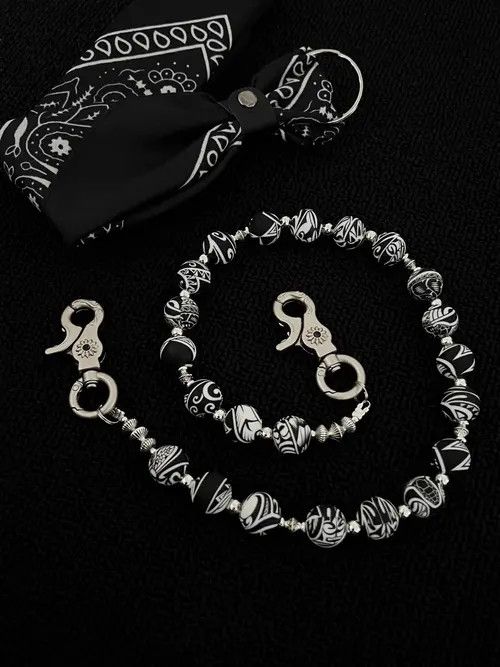 Jewelry 137Cashew Bead Pants Wallet Chain,Y2K Jeans Chain Size ONE SIZE - 3 Thumbnail