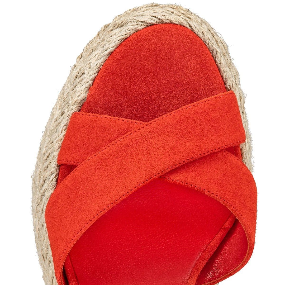 Christian Louboutin o1s1wg110924 Mariza Zeppa Heeled in Red Size US 8 / IT 38 - 4 Thumbnail