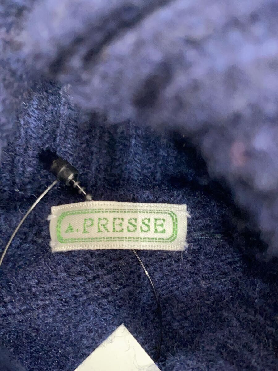 A.PRESSE Blue Wool Turtleneck Sweater Size US L / EU 52-54 / 3 - 3 Thumbnail