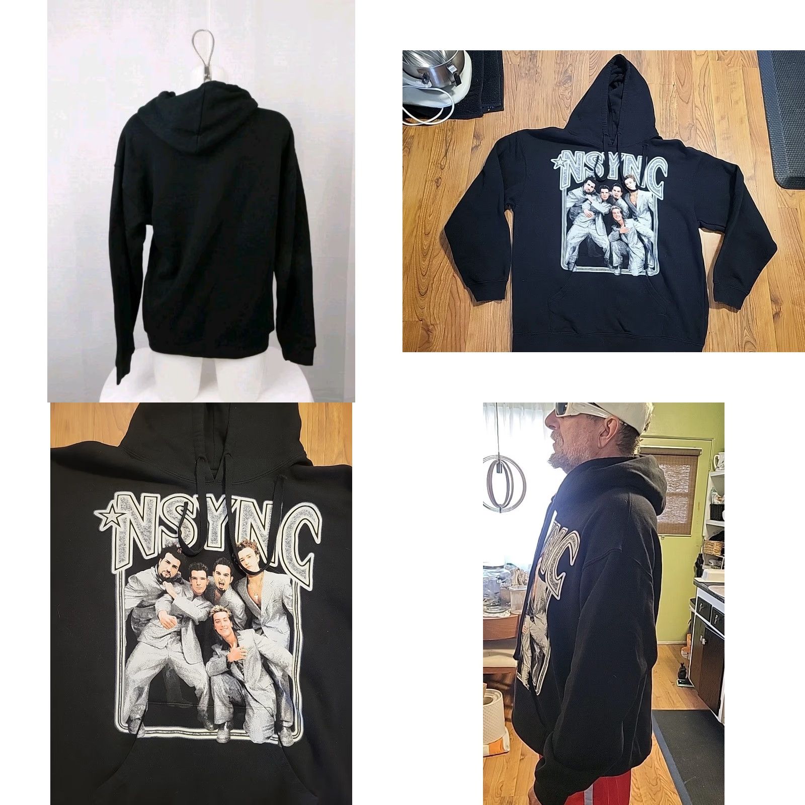 Vintage NSYNC Graphic Hoodie 2XL Black Hooded Sweatshirt 90s Y2K Pop Justin Timberlake Mens Size US XXL / EU 58 / 5 - 8 Thumbnail