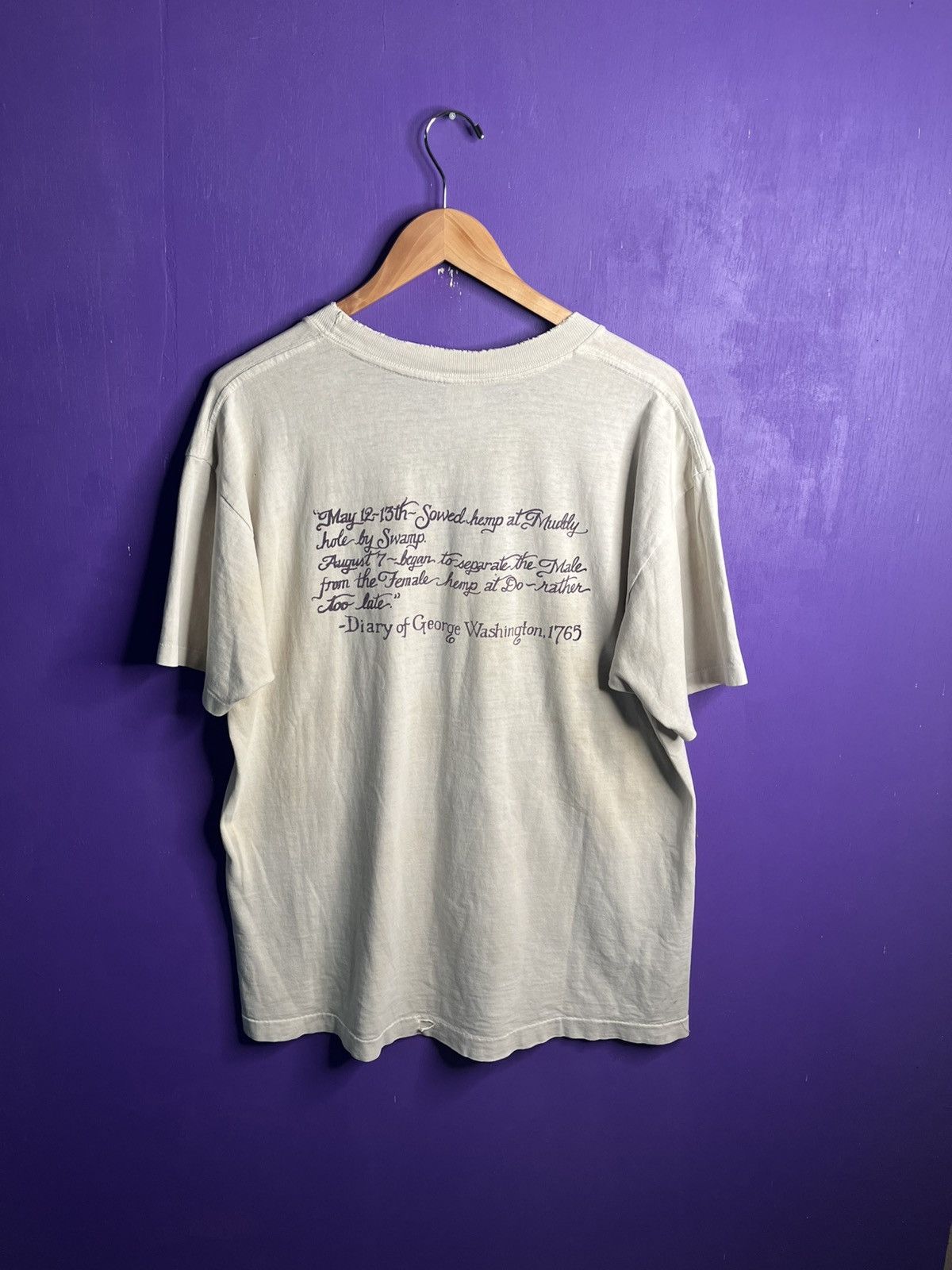 Vintage Vintage 90s George Washington I grew hemp t-shirt Size US L / EU 52-54 / 3 - 2 Thumbnail