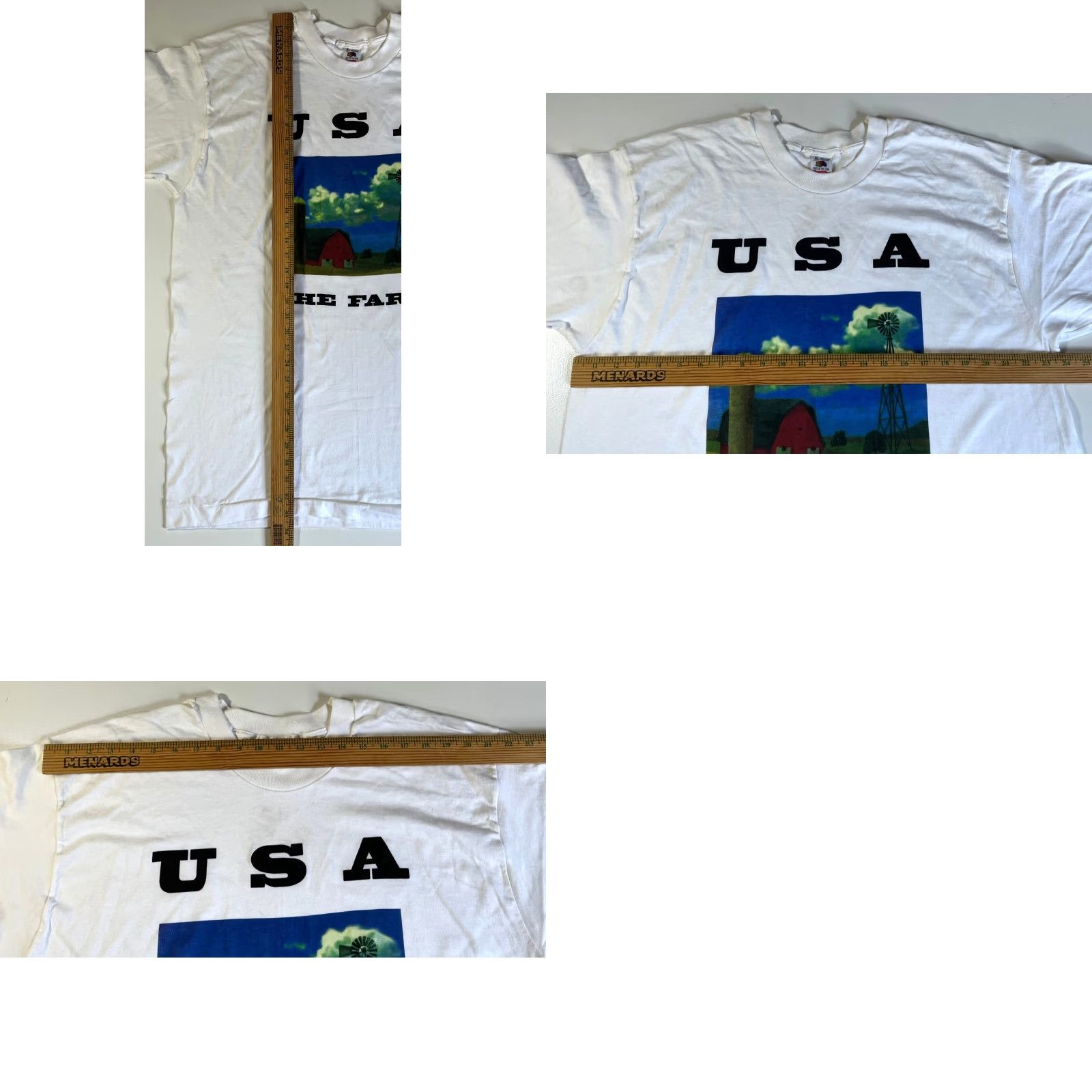 Fruit Of The Loom Fruit of the Loom T-Shirt 90s USA Monuments of America White XL Vintage Unisex Adults Boys Girls Mens Womens Size US XL / EU 56 / 4 - 9 Thumbnail