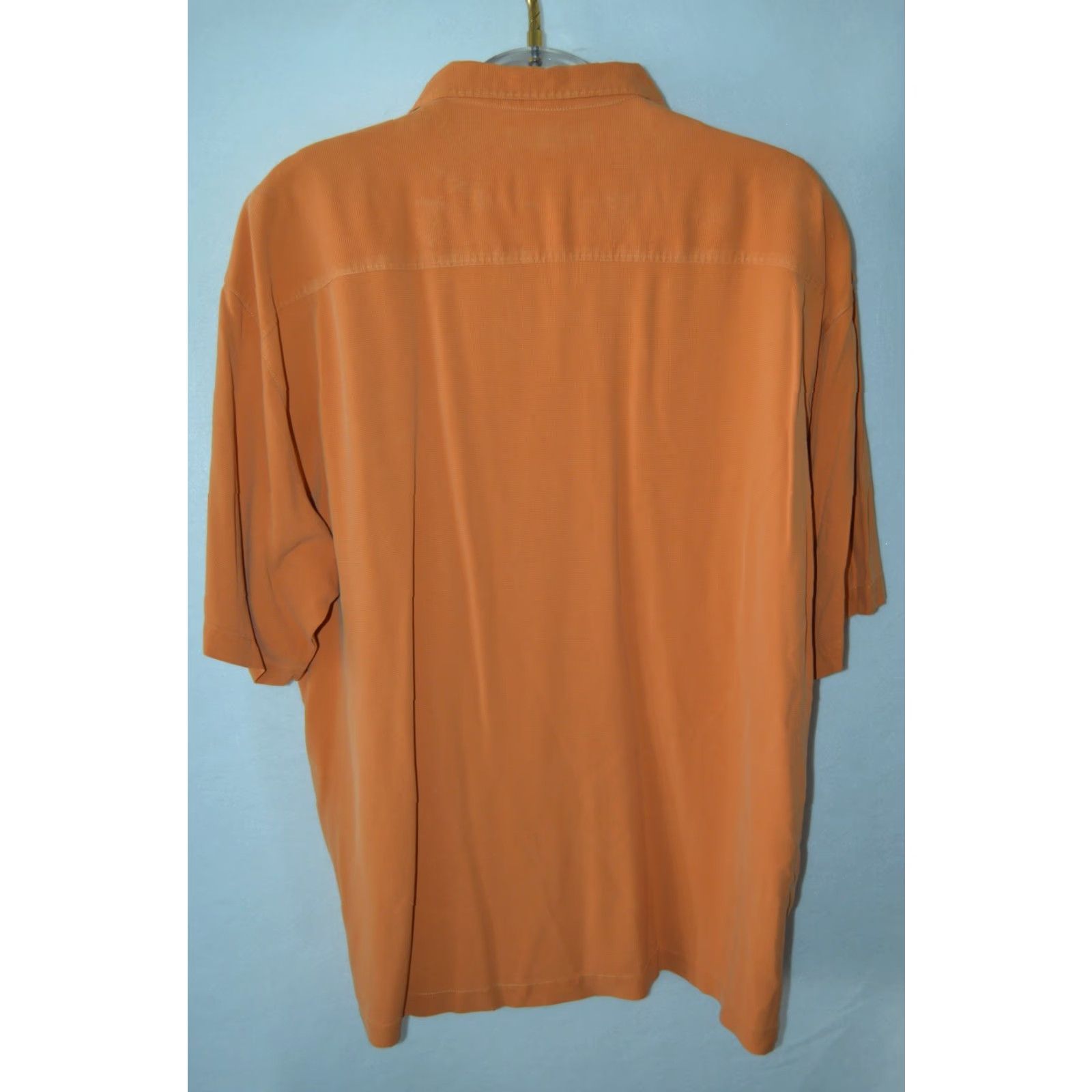 Tommy Bahama TOMMY BAHAMA Men's Original Fit 100% Silk Hawaiian Camp Shirt Orange 2XL Shirt Mens Size US XXL / EU 58 / 5 - 2 Thumbnail