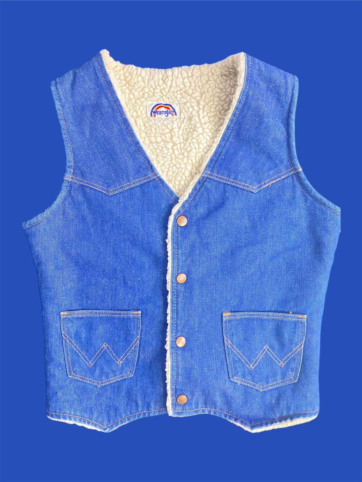 Vintage × Wrangler Western Rainbow Sherpa Riders Vest Size S / US 4 / IT 40 - 1 Thumbnail