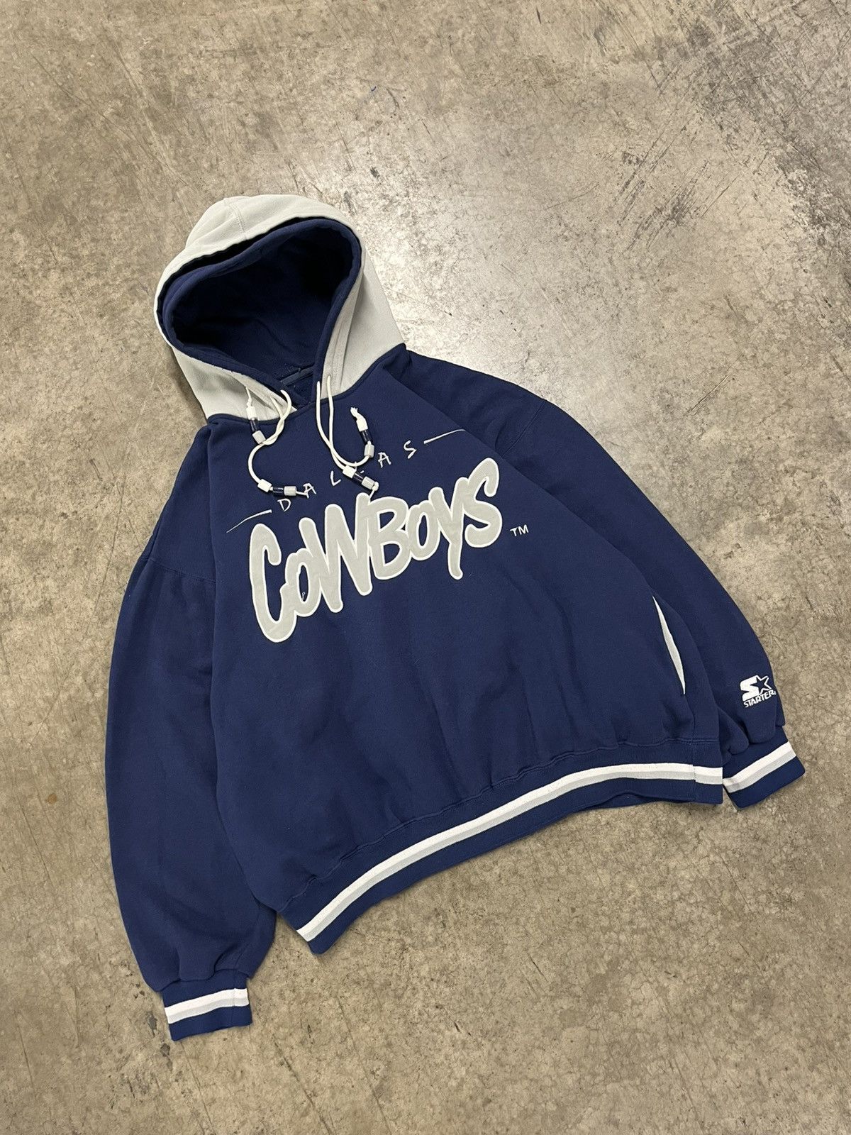 Starter Vintage starter Dallas cowboys double hooded hoodie rare Size US XL / EU 56 / 4 - 4 Thumbnail