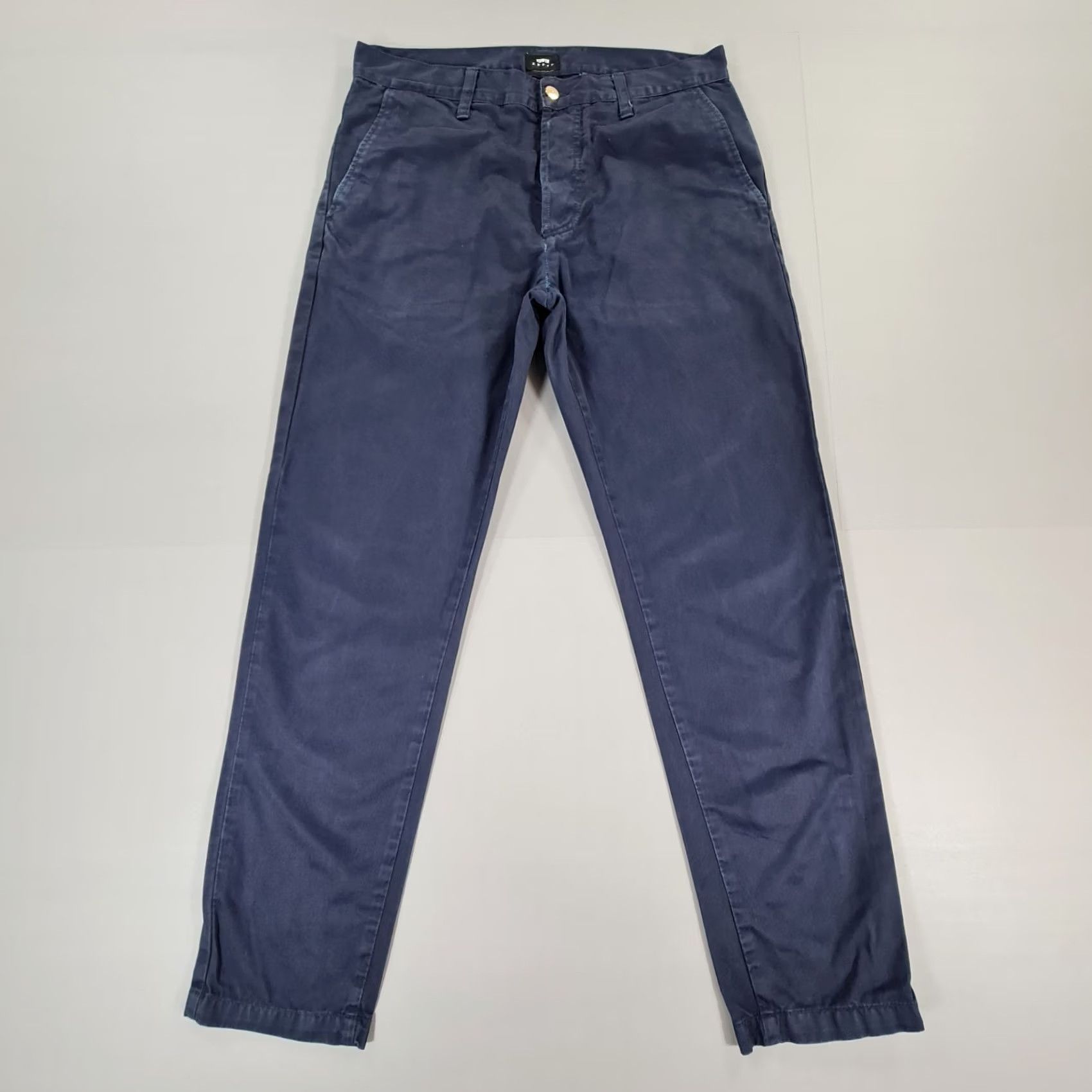 Edwin Edwin Mens Chino Trousers Navy Blue W32 L30 Tapered Leg Cotton Pants Size US 32 / EU 48 - 2 Thumbnail