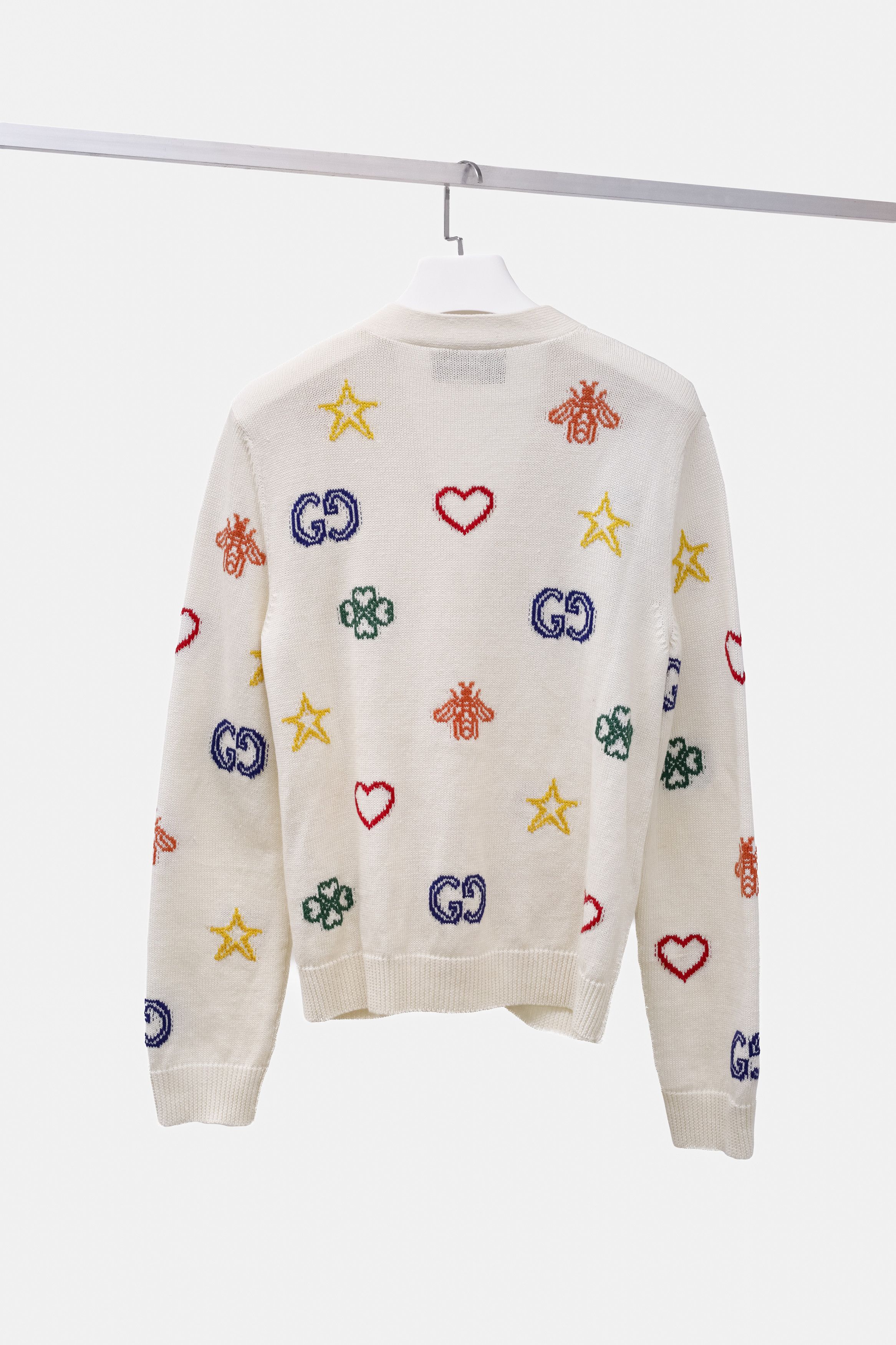 Gucci Symbols Jacquard Rainbow Cardigan