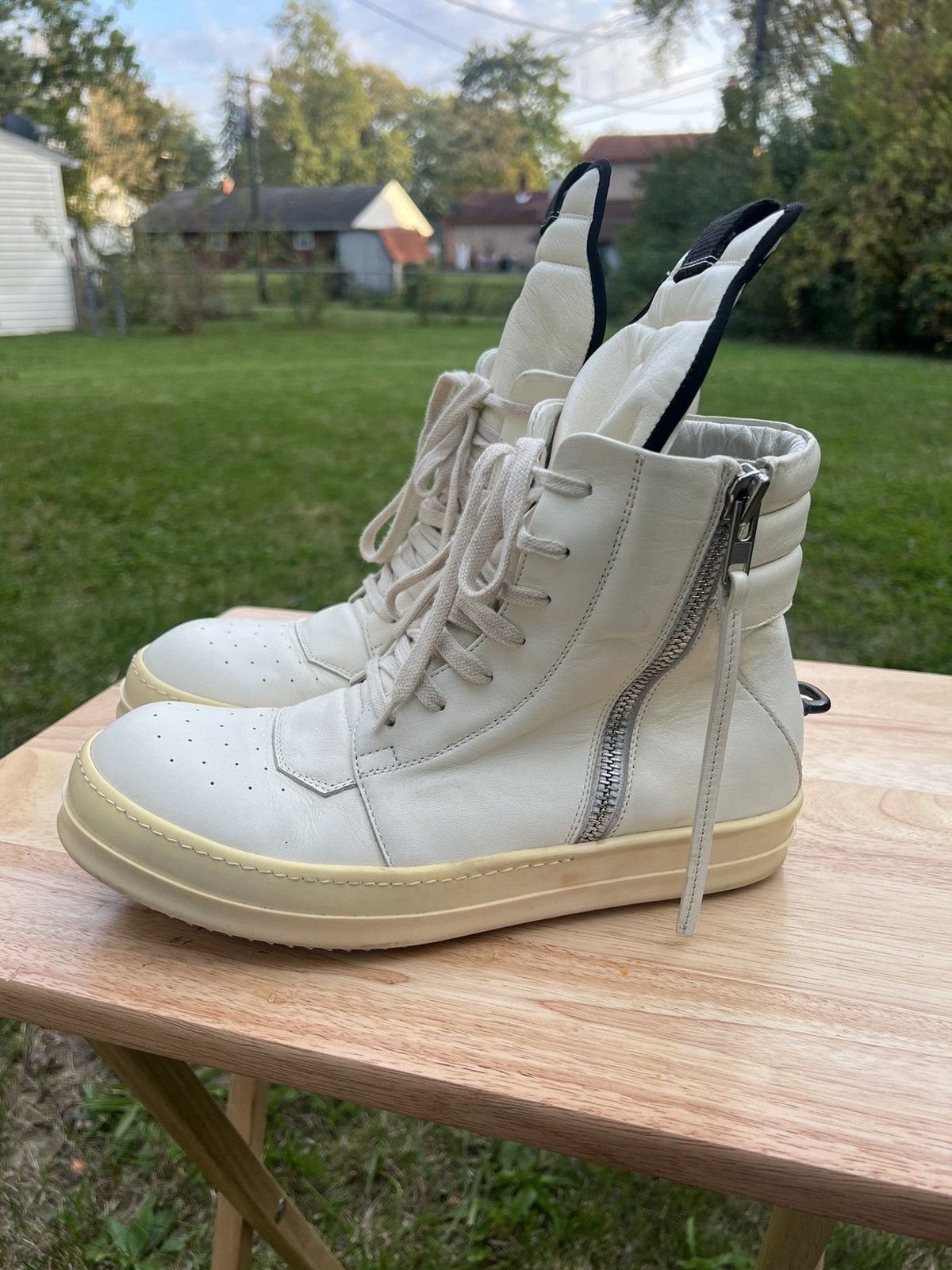 靴 16ss Rickowens Cyclops Era Geobasket 42 SS16 'CYCLOPS' Black/Milk Geobaskets – SHOPTHROAT.COM