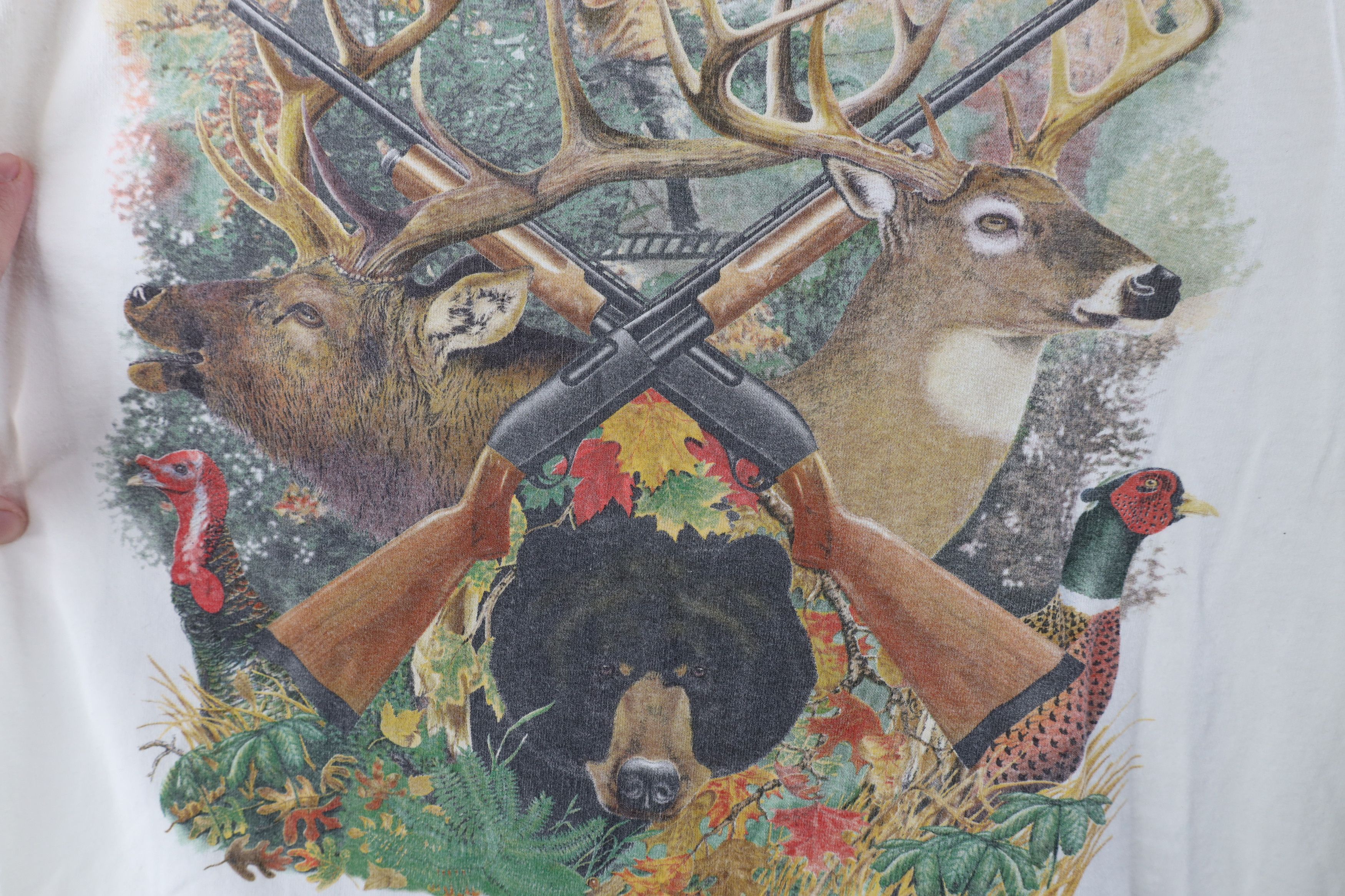 Vintage Vintage 90s Streetwear Life Hunting Nature Deer Buck T-Shirt Size US XL / EU 56 / 4 - 12 Thumbnail