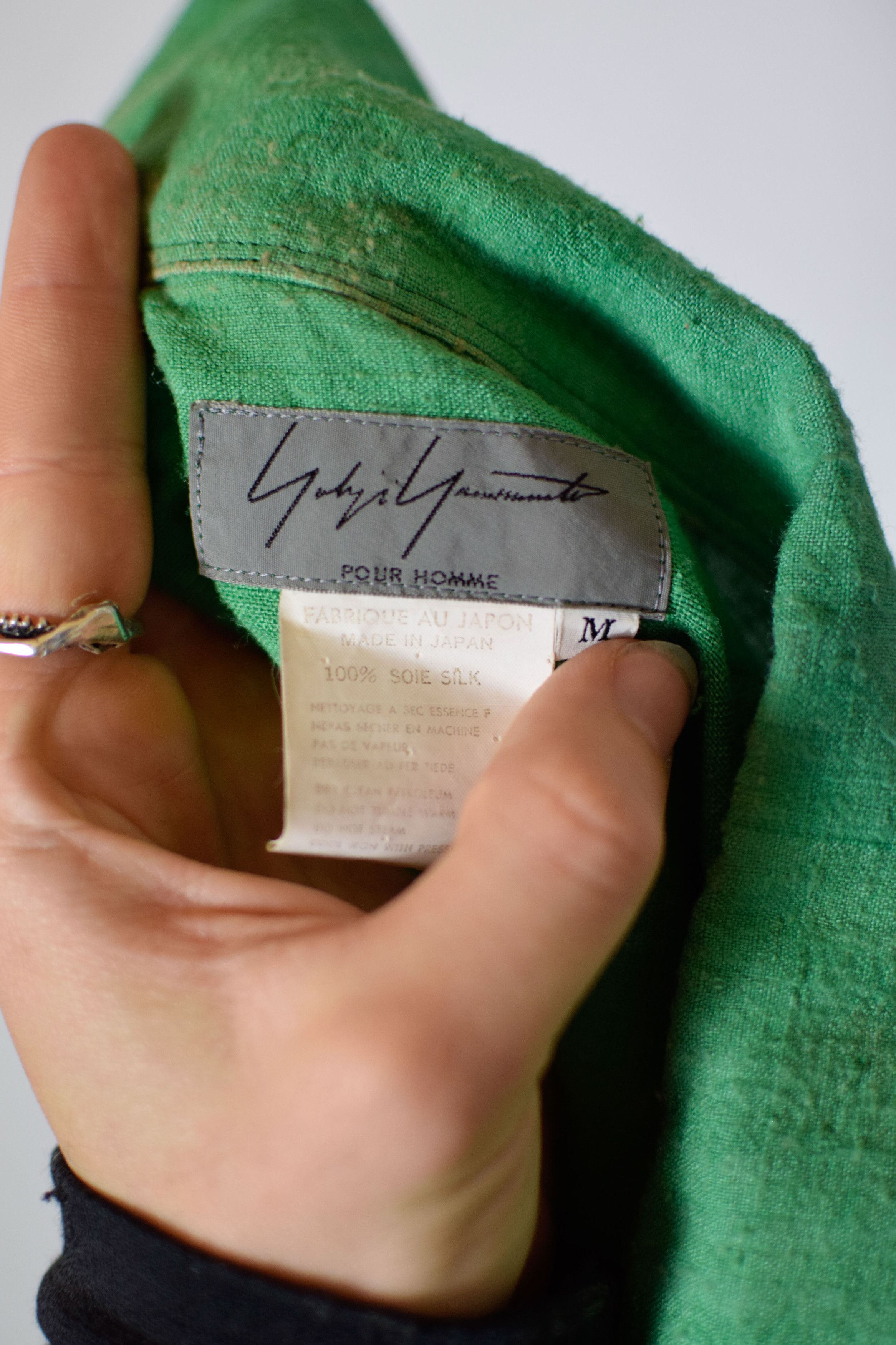 Yohji Yamamoto YYPH AW93 Green Silk Shirt - HP-B02-308 Size US L / EU 52-54 / 3 - 12 Thumbnail