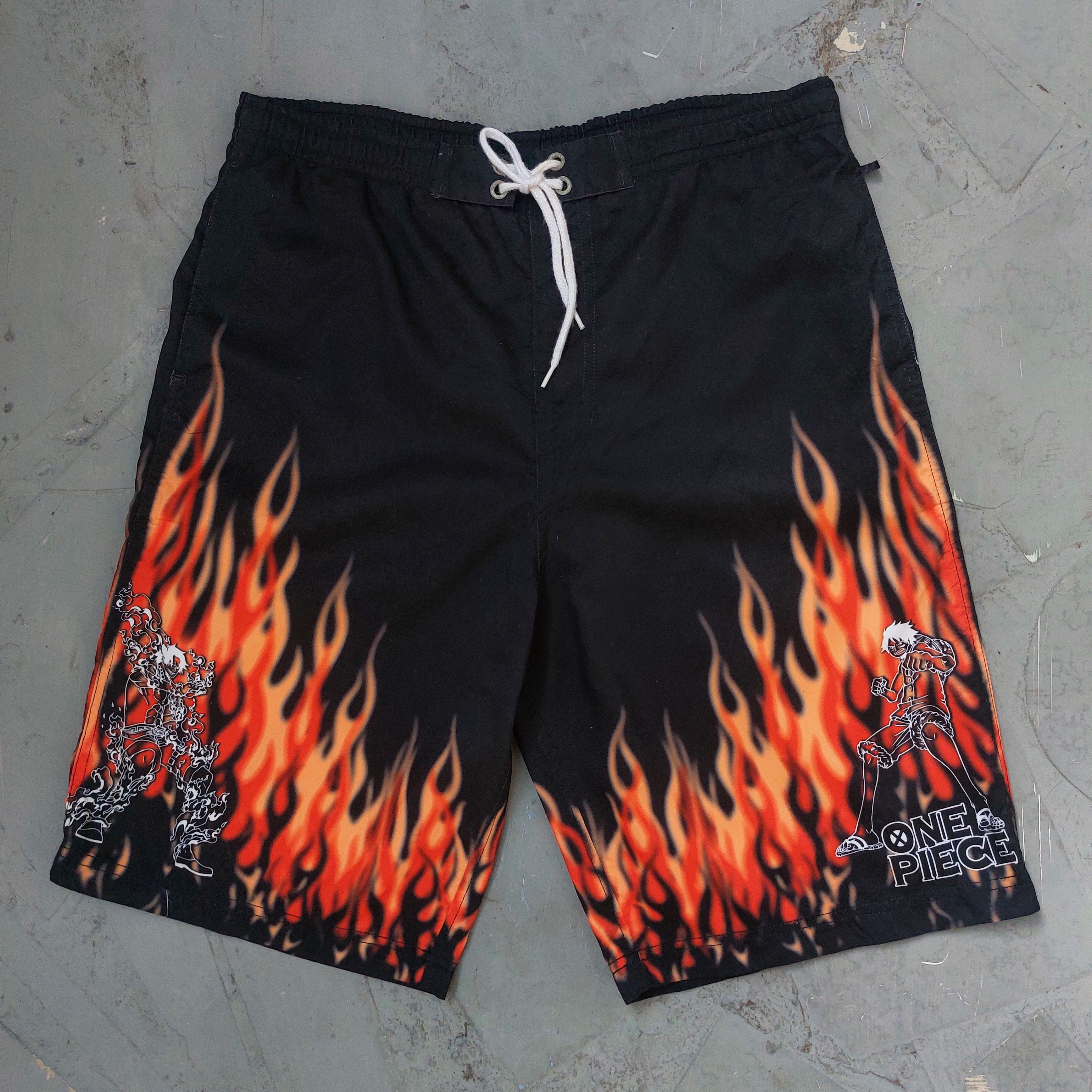 Anime × Japanese Brand × One Piece Shorts One Piece Ace X Lutffy Size US 33 - 1 Thumbnail