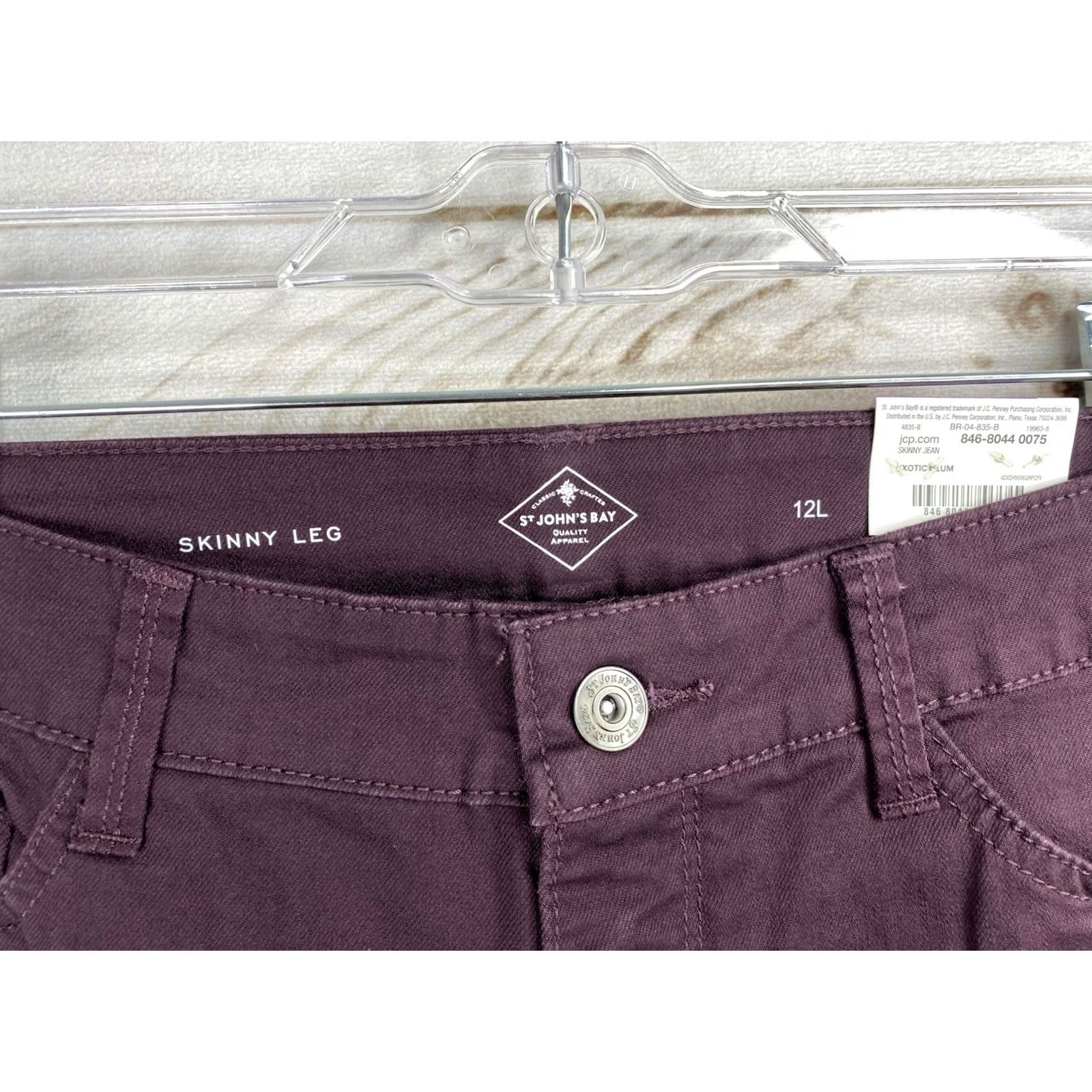 Vintage St Johns Bay Jeans Womens 12 Tall Skinny Mid Rise Purple NWT Secretly Slender 90s Vintage Womens Jeans Size 24" / US 00 / IT 34 - 5 Thumbnail