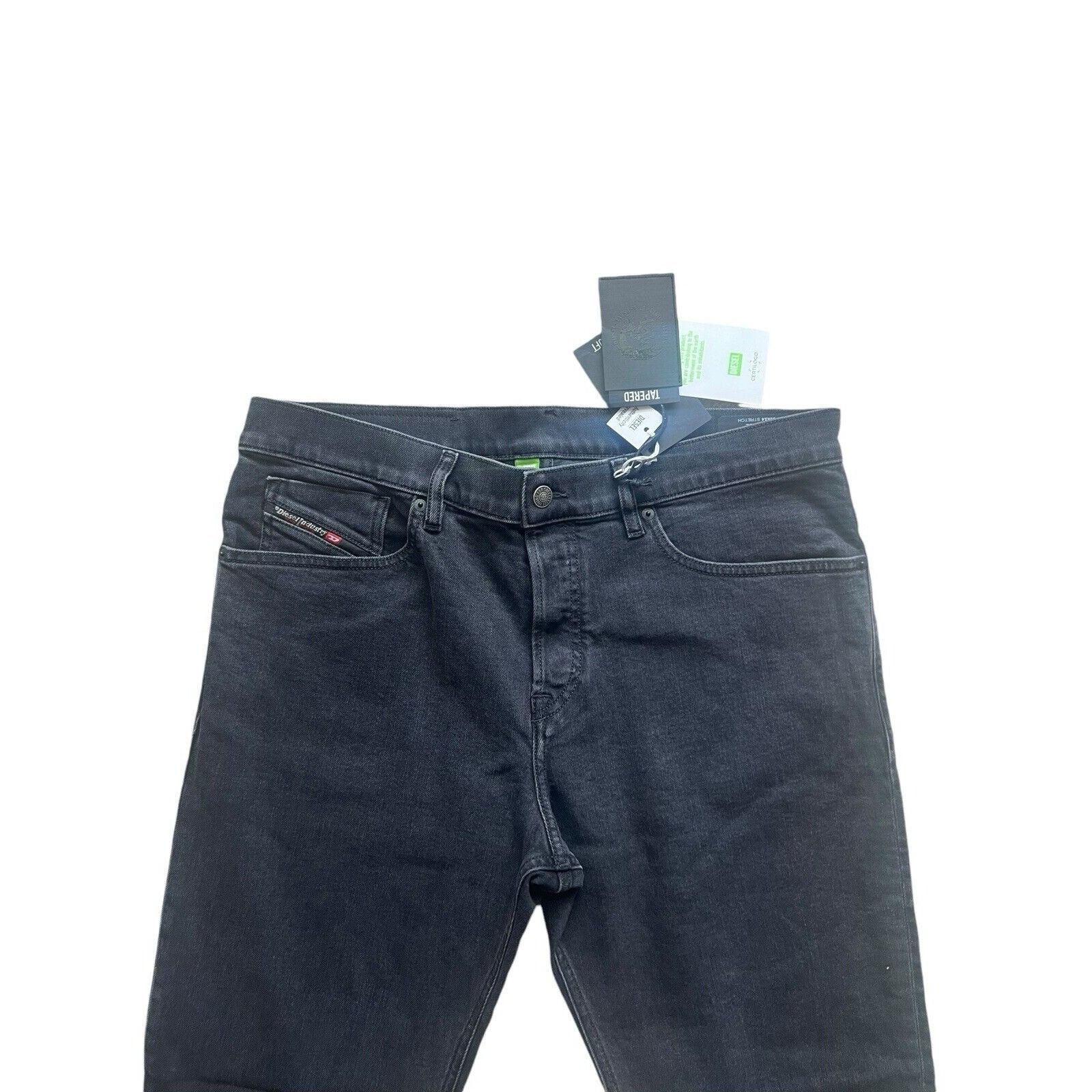 Diesel Diesel Mens D-Fining Tapered Jeans 09A14 Black Size 33/32 Size US 33 - 2 Thumbnail