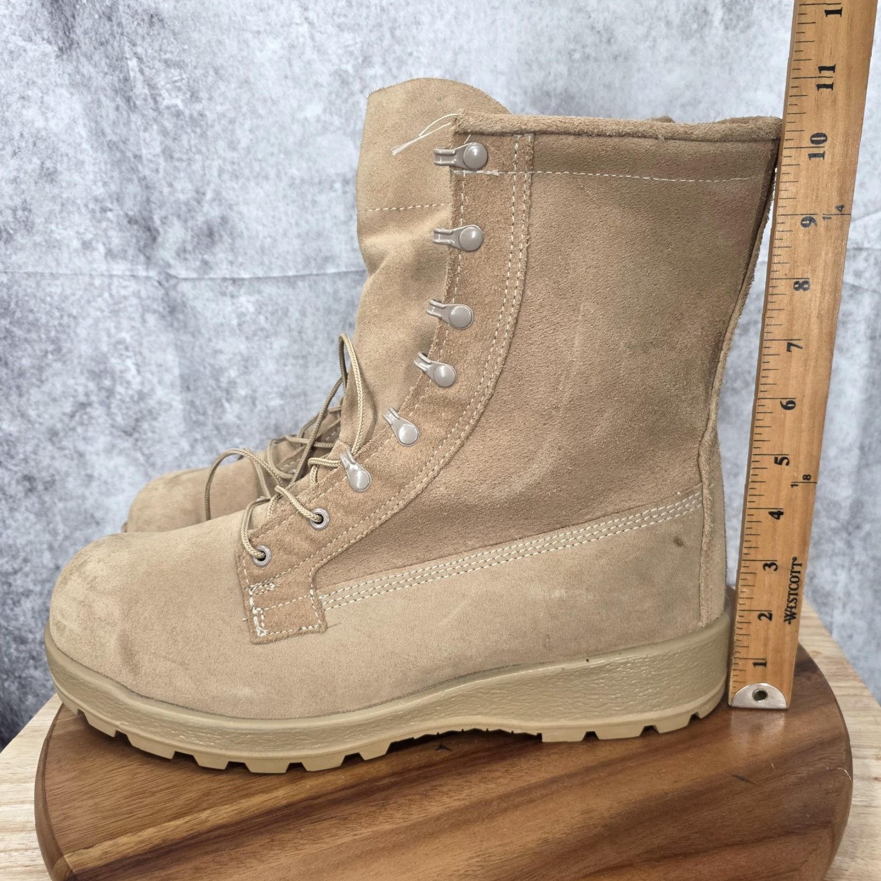 Vintage Bates Military Boots Men 12 Wide Brown Suede Cold Weather Tactical Combat 11461B Size US 12 / EU 45 - 5 Thumbnail
