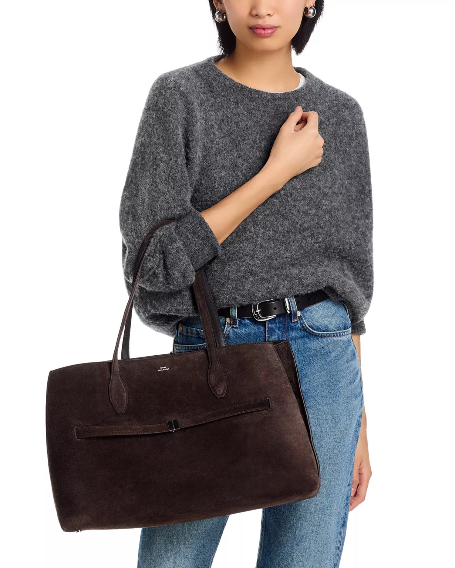 Toteme os11x0726 Size: OS / Large Suede Lounge Tote Bag in Brown Size ONE SIZE - 2 Thumbnail