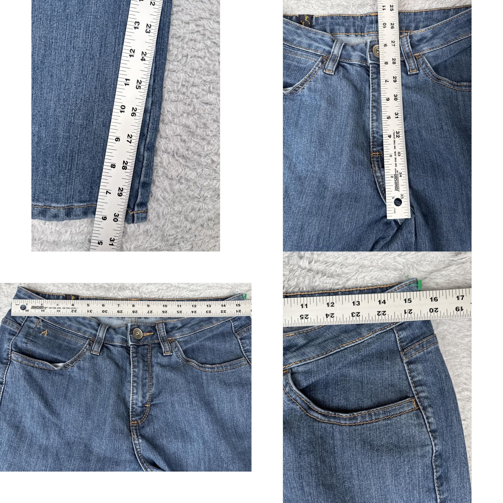 Wrangler Aura by Wrangler Jeans Women 8 Blue Straight Leg Stretch Denim 30x31 Medium Wash City 5-Pocket Womens Size 30" / US 8 / IT 44 - 8 Thumbnail