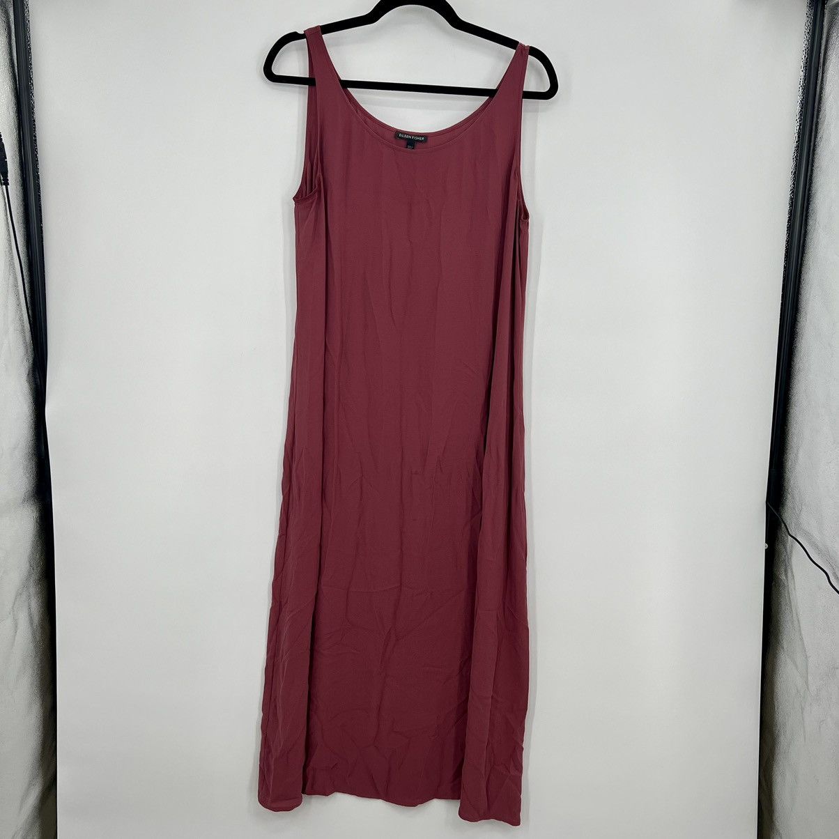 Eileen Fisher Eileen Fisher 100% Silk Sleeveless Tank Midi Dress Plum M Size M / US 6-8 / IT 42-44 - 3 Thumbnail