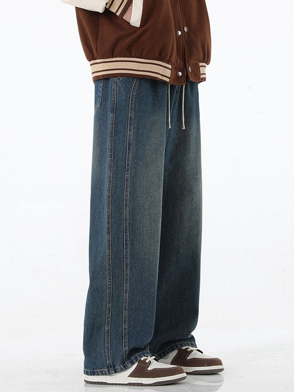 Japanese Brand Men's American straight loose distressed versatile jeans Size US 32 / EU 48 - 2 Thumbnail