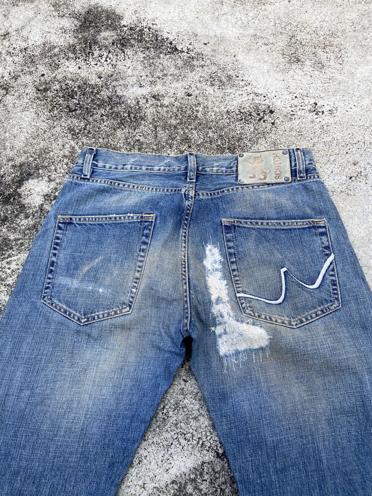 Japanese Brand Scotch Distressed Denim Pant Size US 31 - 3 Thumbnail