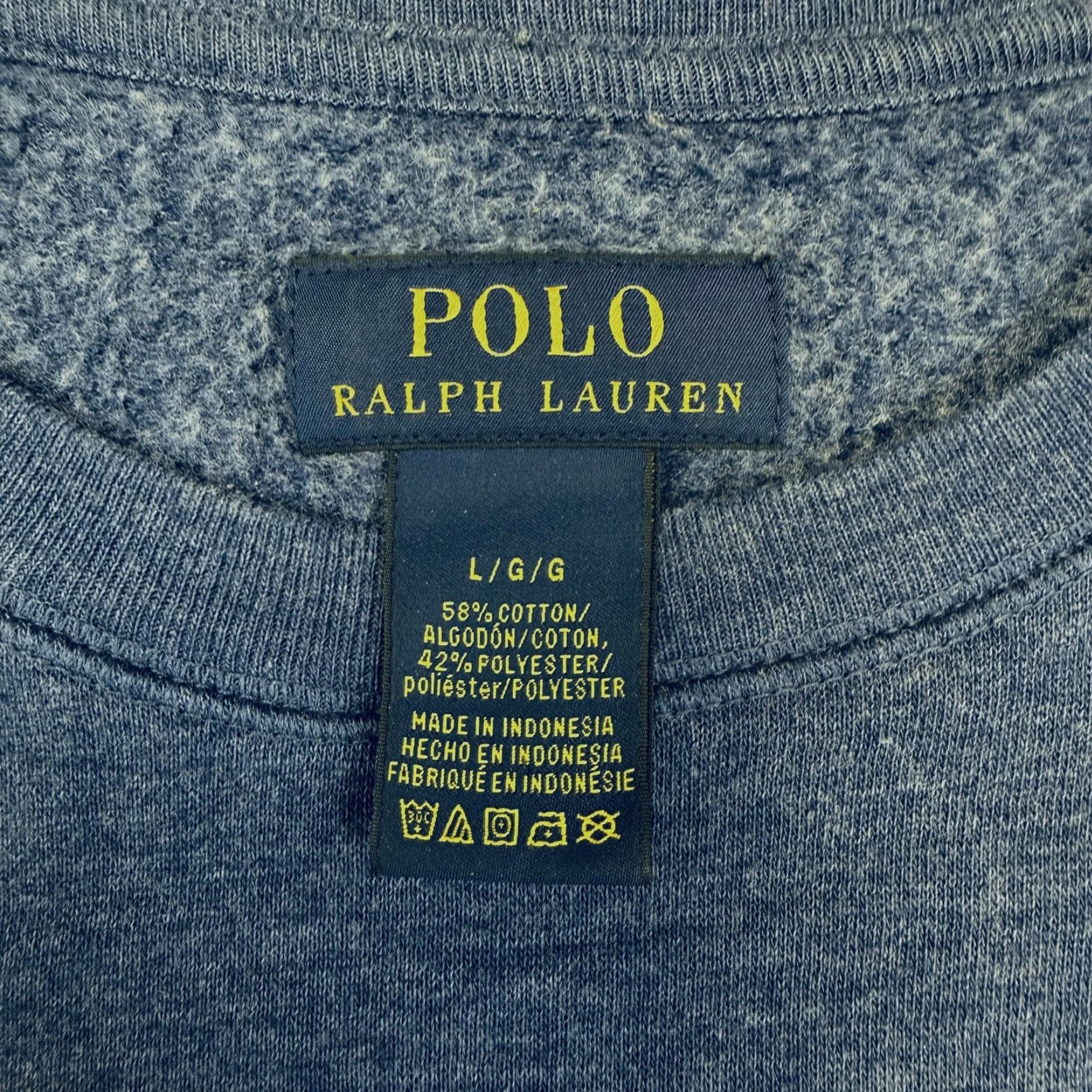 Polo Ralph Lauren Polo Ralph Lauren Sweatshirt Mens Large Blue Fleece Crewneck Logo Pullover Size US L / EU 52-54 / 3 - 4 Thumbnail