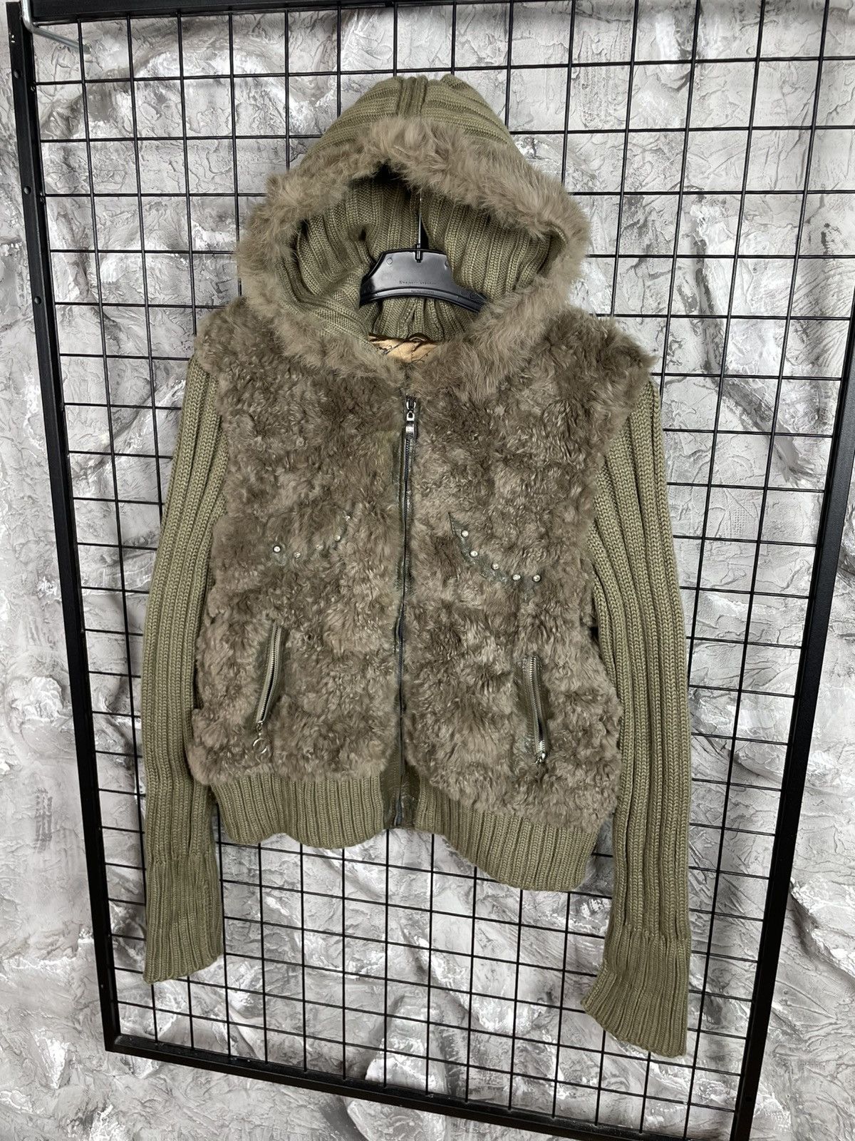 If Six Was Nine Y2K Punk Soft Fur / Knit Jacket LGB Kmrii Rick Owens Style Size US S / EU 44-46 / 1 - 3 Thumbnail