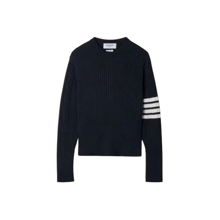 Thom Browne Thom Browne Navy Classic Sweater with Stripes Size US M / EU 48-50 / 2 - 1 Thumbnail