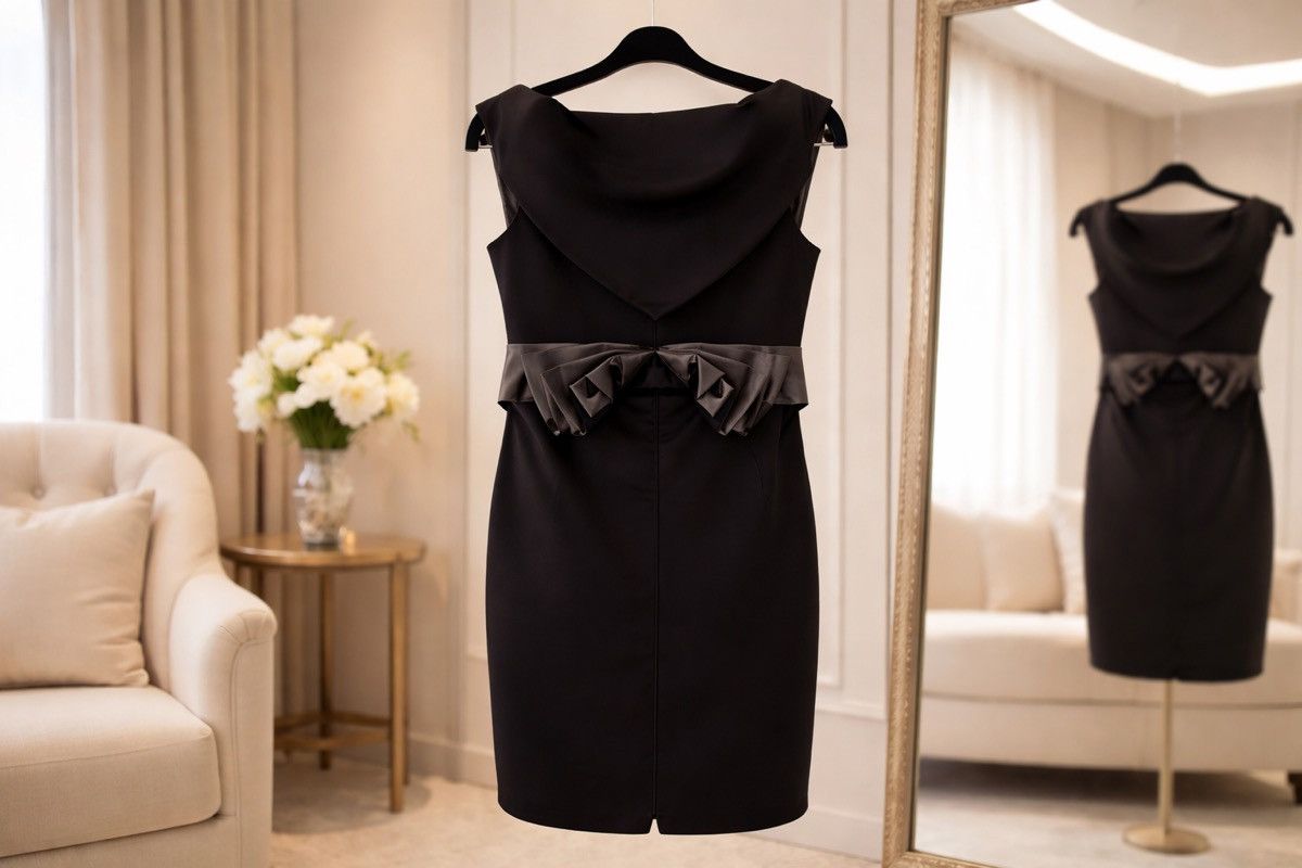 Zac Posen Zac Posen black satin sheath Bow Cocktail dress Size XS / US 0-2 / IT 36-38 - 1 Thumbnail