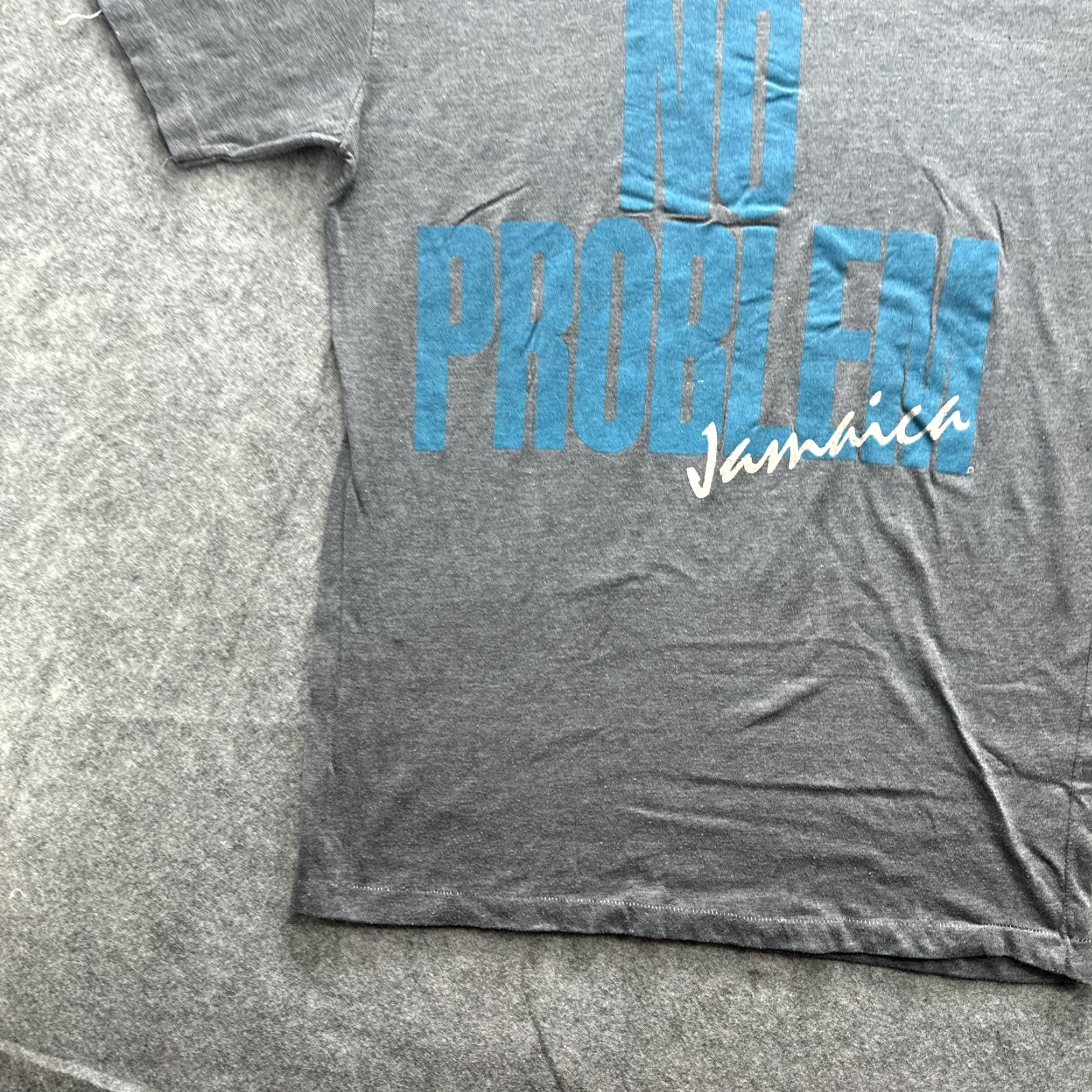Vintage VINTAGE Jamaica Shirt Mens Medium Gray No Problem Graphic Tee 90s Travel Souvenir Tropical Cat Countries Size US M / EU 48-50 / 2 - 5 Thumbnail