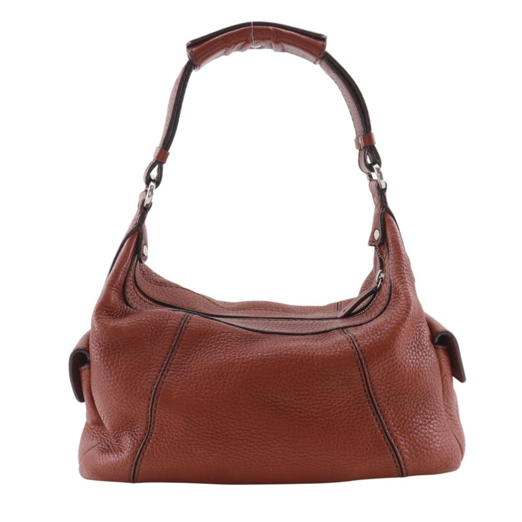 Tod's Tod's (TOD'S) Leather Shoulder Bag, Brown, A5 Size, Zipper Closure, Women's Size ONE SIZE - 1 Thumbnail