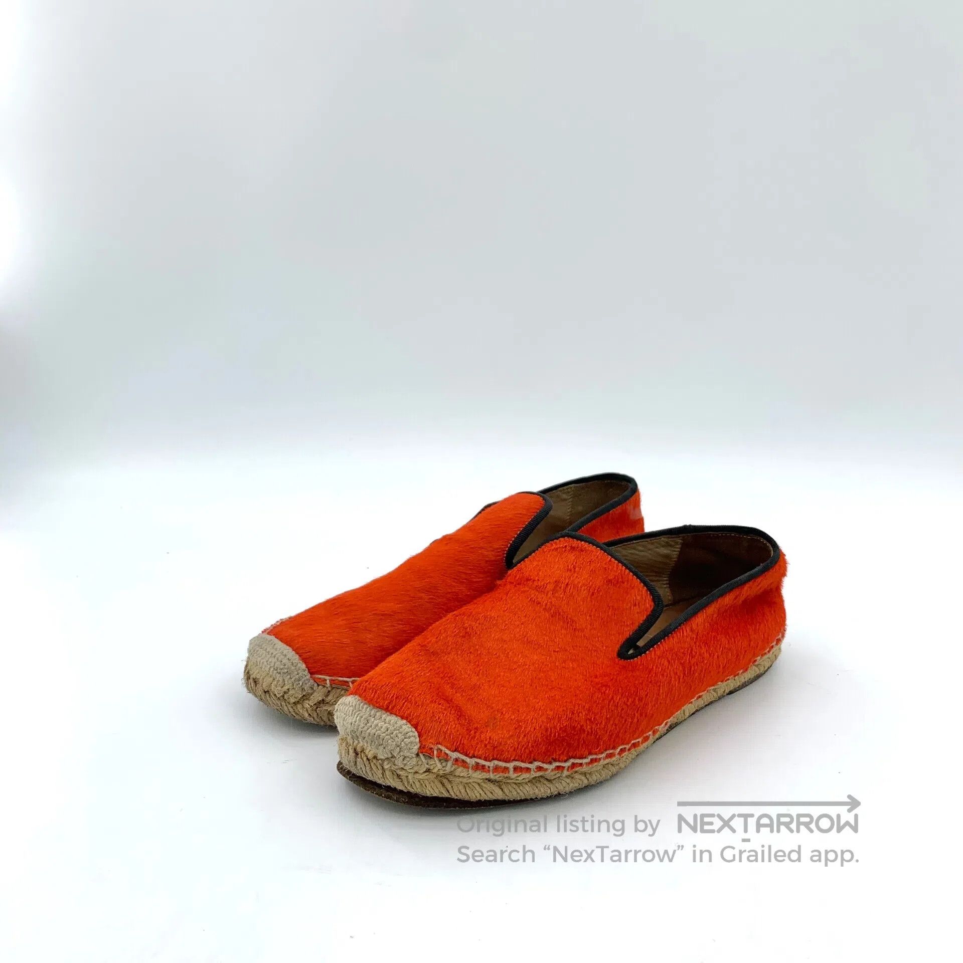 Other CELINE Orange Red Horsehair Casual Flat Slip-on Loafers Fi Size US 5.5 / IT 35.5 - 1 Thumbnail