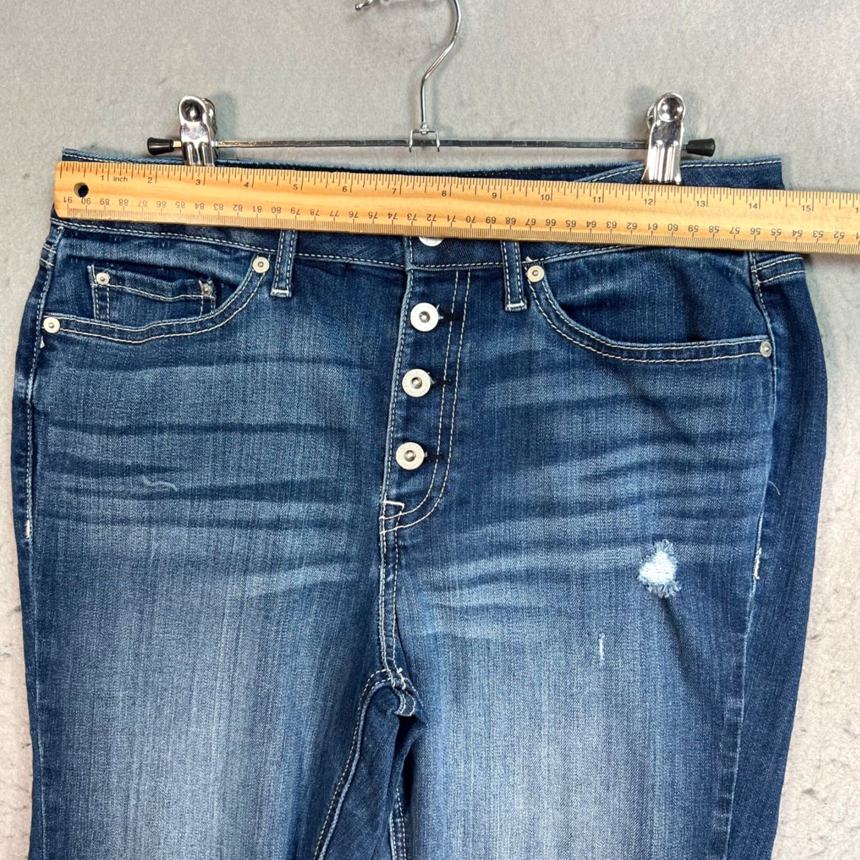 Vintage VINTAGE American Rag Cie Womens Jeans Skinny Distressed Blue High-Rise Button Fly 7 Mens? Size 28" / US 6 / IT 42 - 5 Thumbnail
