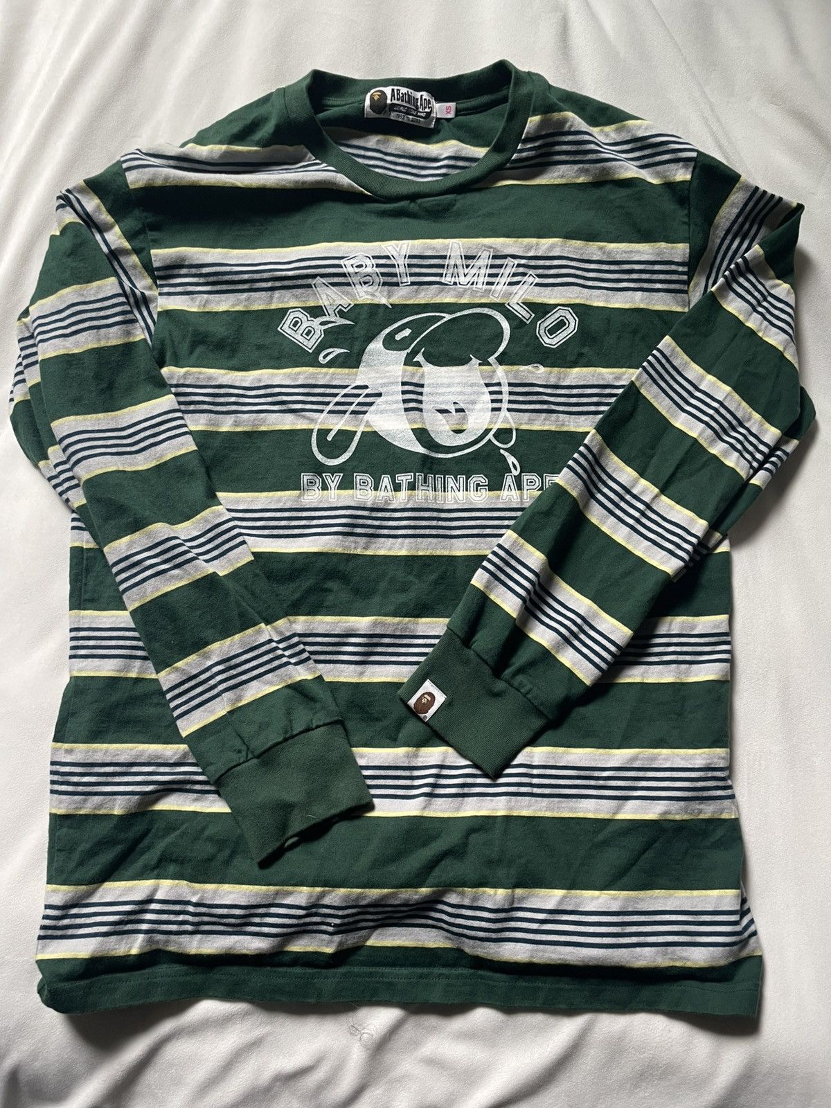 Bape Bape Baby Milo green and white striped long sleeve shirt. XS Size XS / US 0-2 / IT 36-38 - 2 Thumbnail