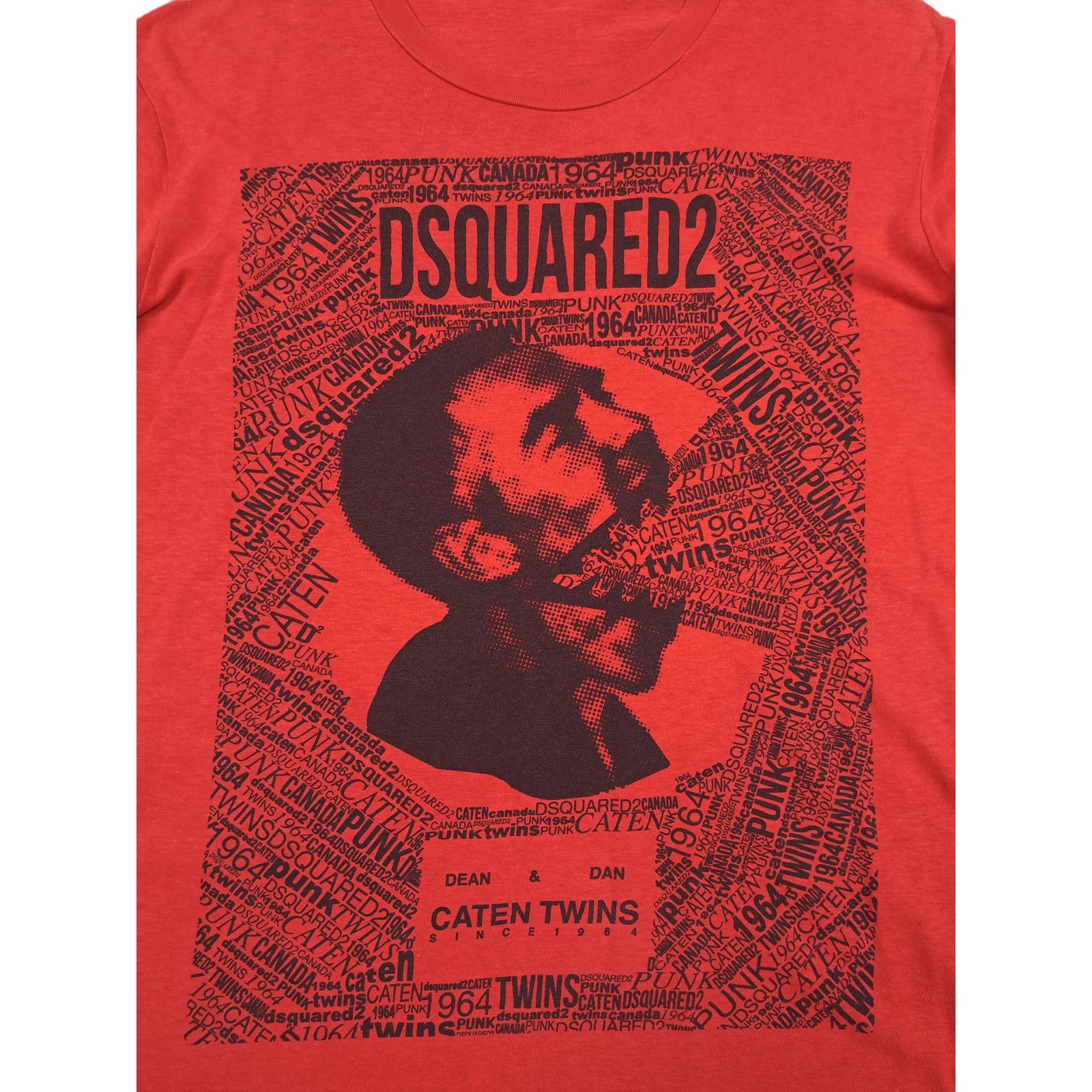 Designer × Dsquared2 💎 200€ Caten Twins Red Crewneck T-shirt Tee Size XL Size US XL / EU 56 / 4 - 5 Thumbnail