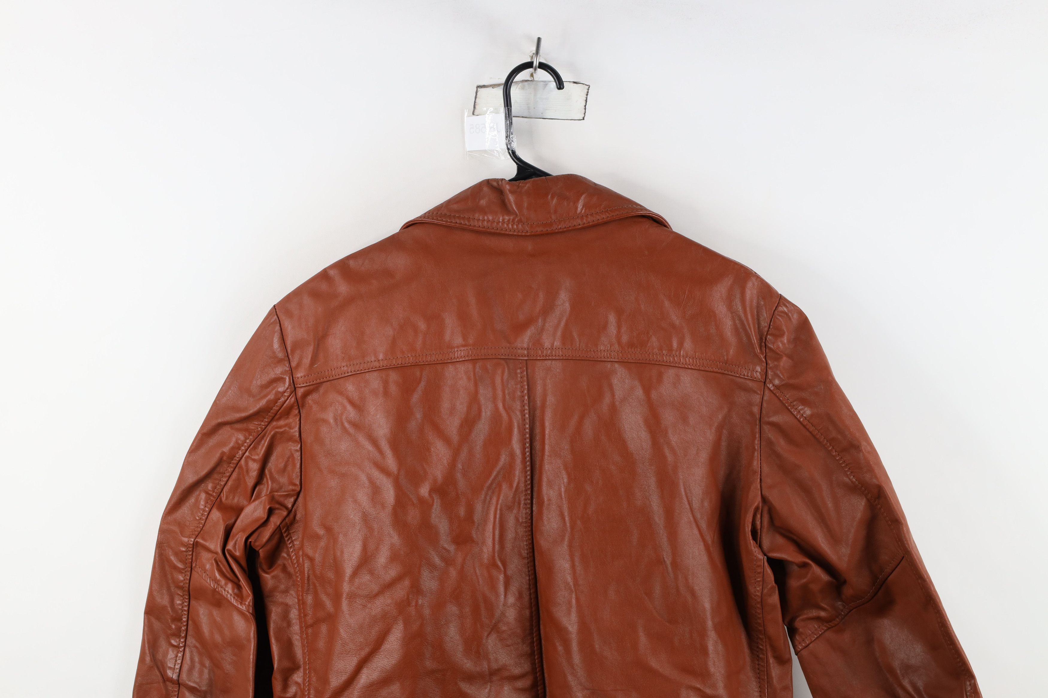 Vintage Vintage 70s Streetwear Lined Leather Button Jacket Brown USA Size US XL / EU 56 / 4 - 14 Thumbnail