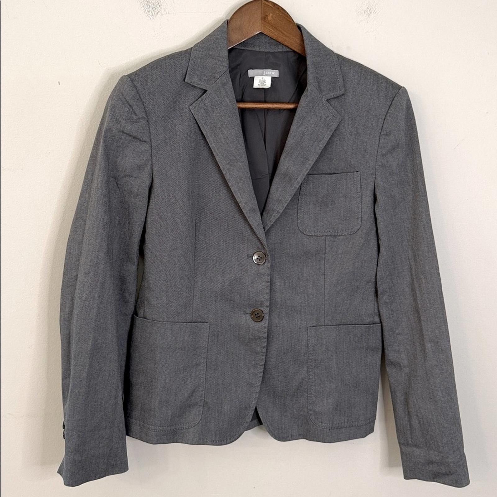J.Crew J. Crew Classic Grey Blazer V Neck pockets lined button SZ 2 Size XS / US 0-2 / IT 36-38 - 1 Thumbnail