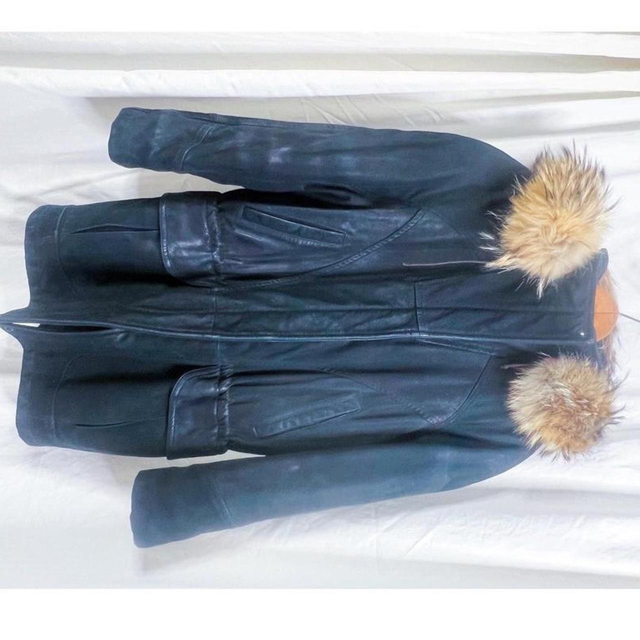 Other VTG 90s Black Leather Coyote Fur Hood Cargo Parka sz L Size US L / EU 52-54 / 3 - 1 Thumbnail