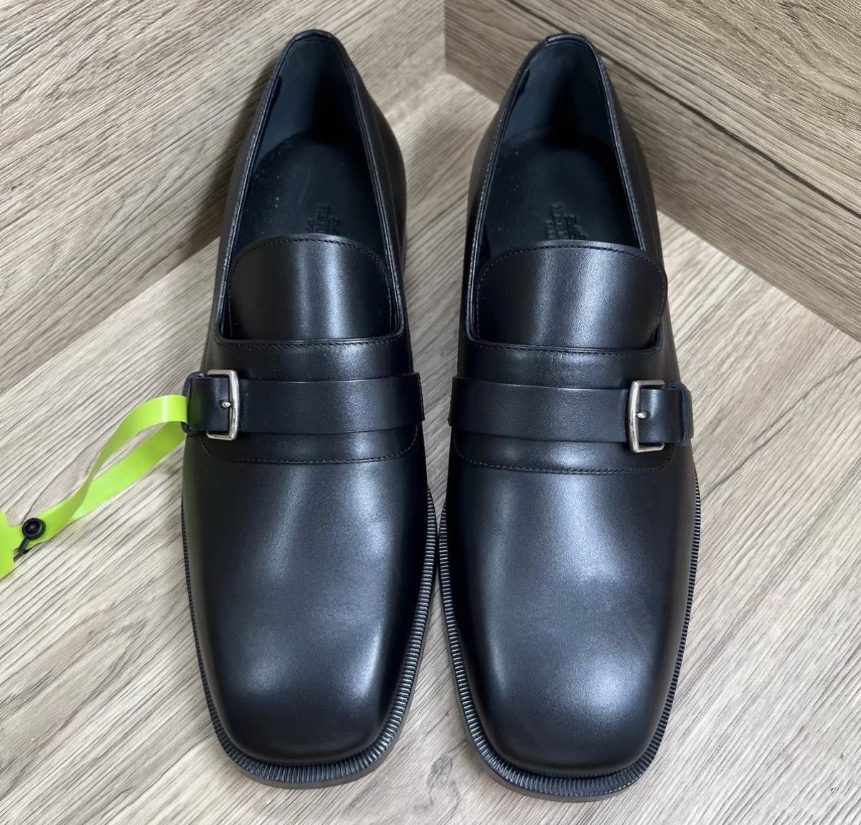 Hermes Hermès Hubert Black & Silver Square-toe Monk Shoes J41 Size US 8.5 / EU 41-42 - 2 Thumbnail